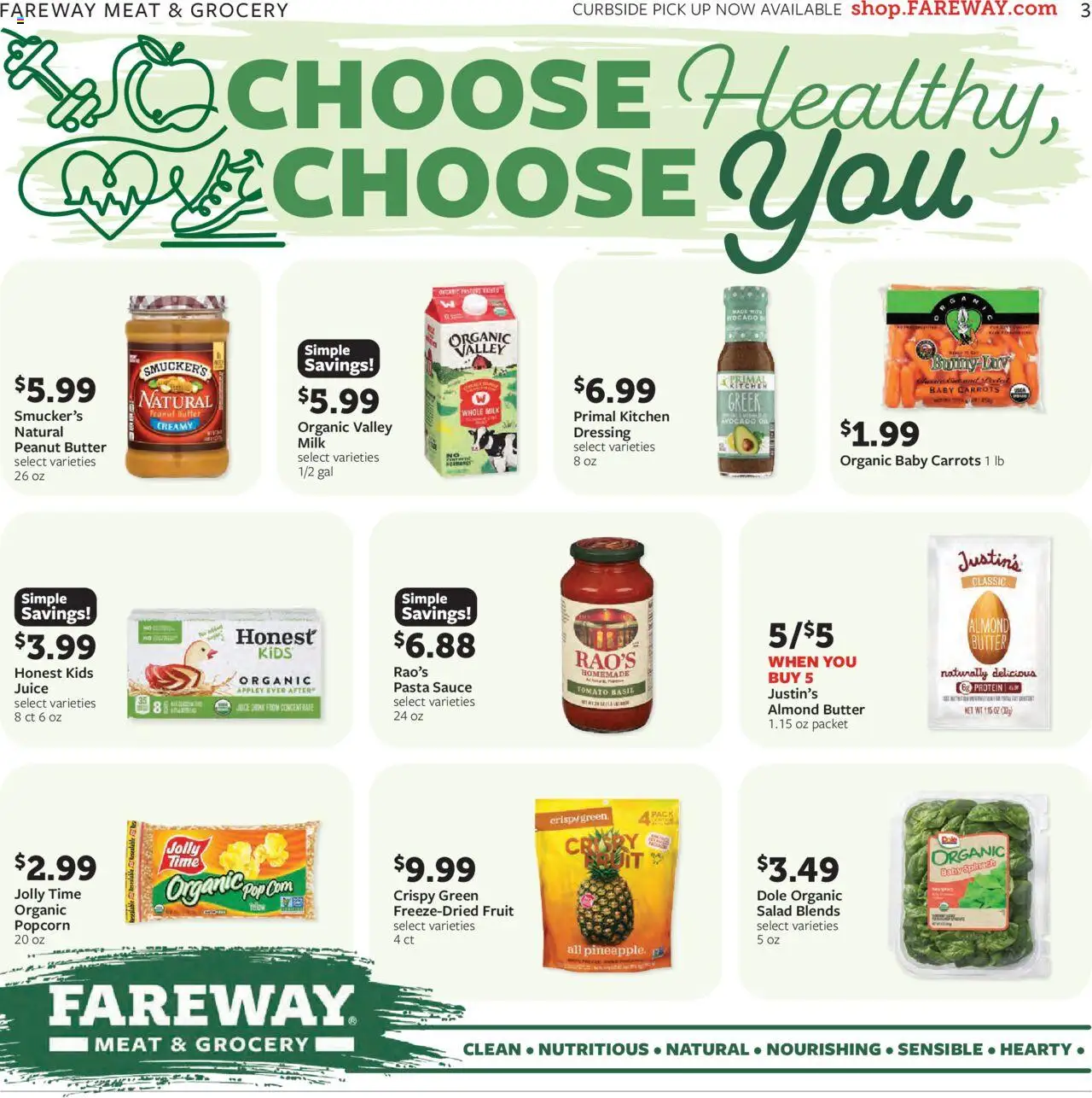 Fareway Weekly Ad - valid from 04.08.2025 | Page: 3 | Products: Spinach, Milk, Pasta, Avocado