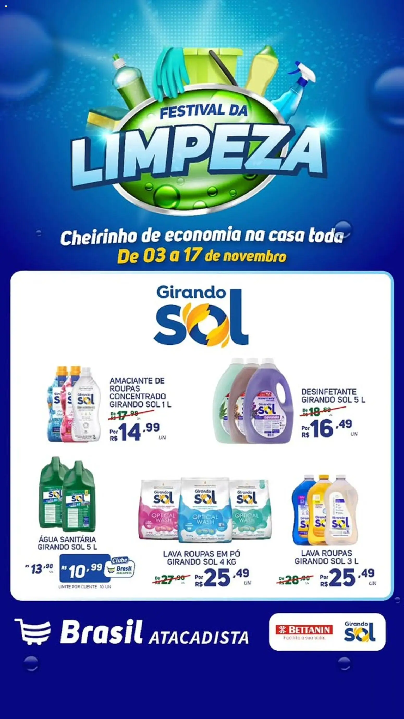 Brasil Atacadista Folheto - válido de 03.11.2025 | Página: 4 | Produtos: Pó, Girando sol, Roupas, Desinfetante