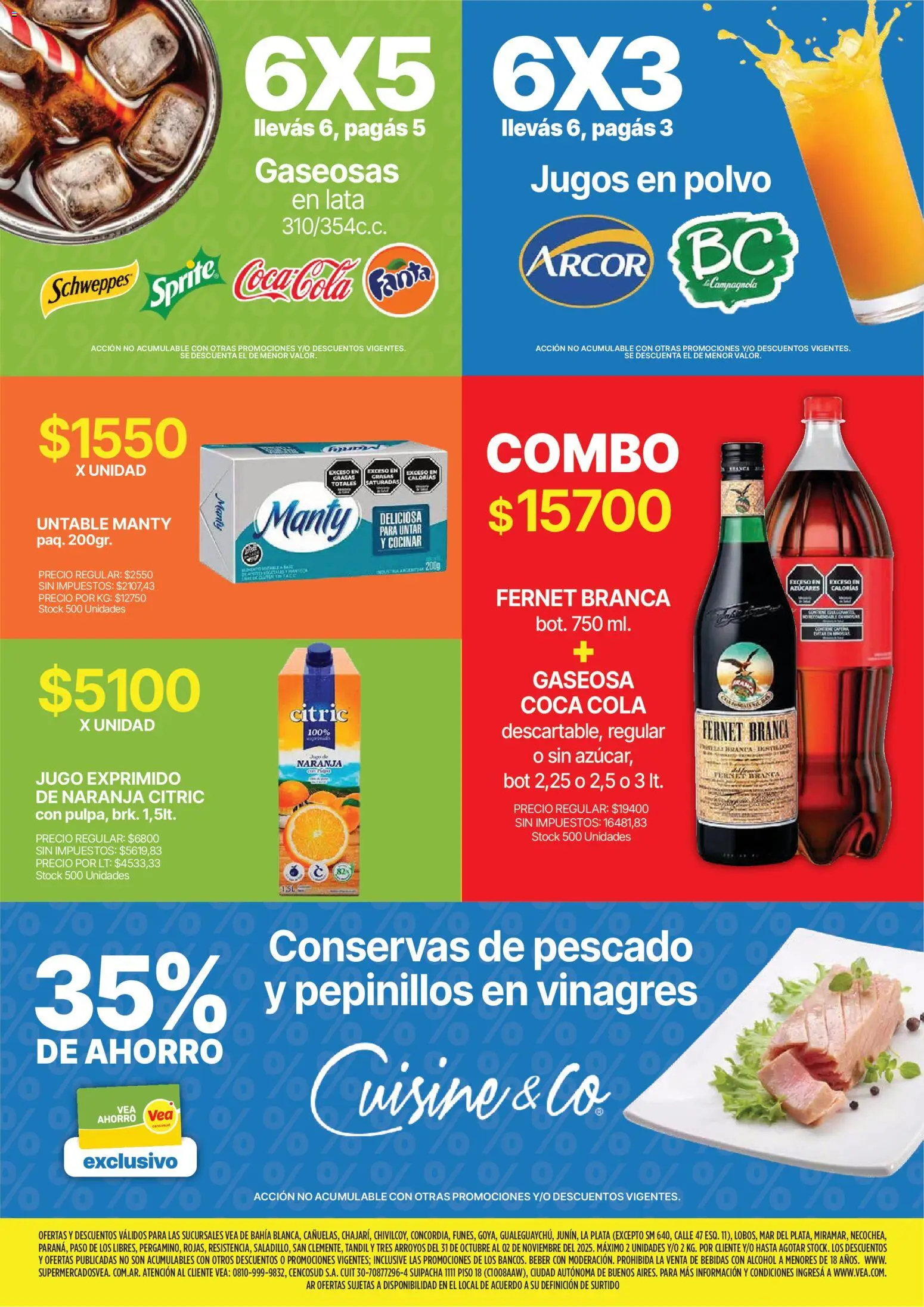 Vea - Oferta fin de semana │ válido desde el 31.10.2025 | Página: 7 | Productos: Pescado, Polvo, Fernet, Gaseosa