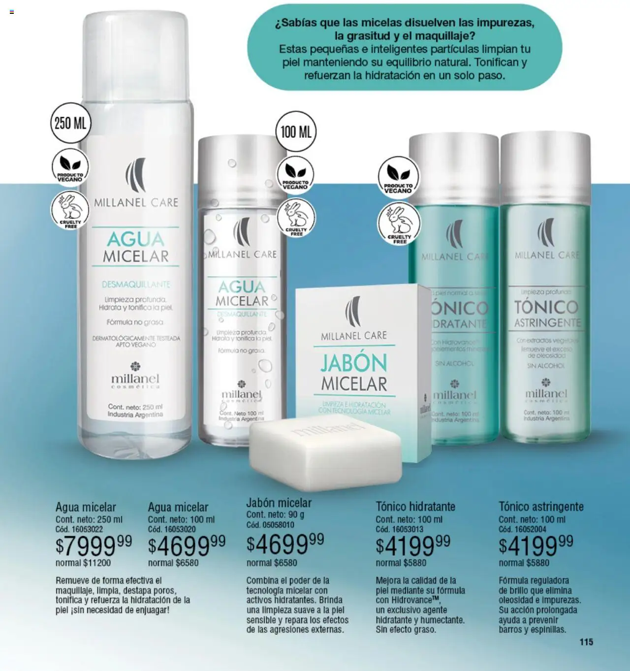 Millanel catálogo │ válido desde el 18.08.2025 | Página: 115 | Productos: Desmaquillante, Brillo, Jabón, Agua