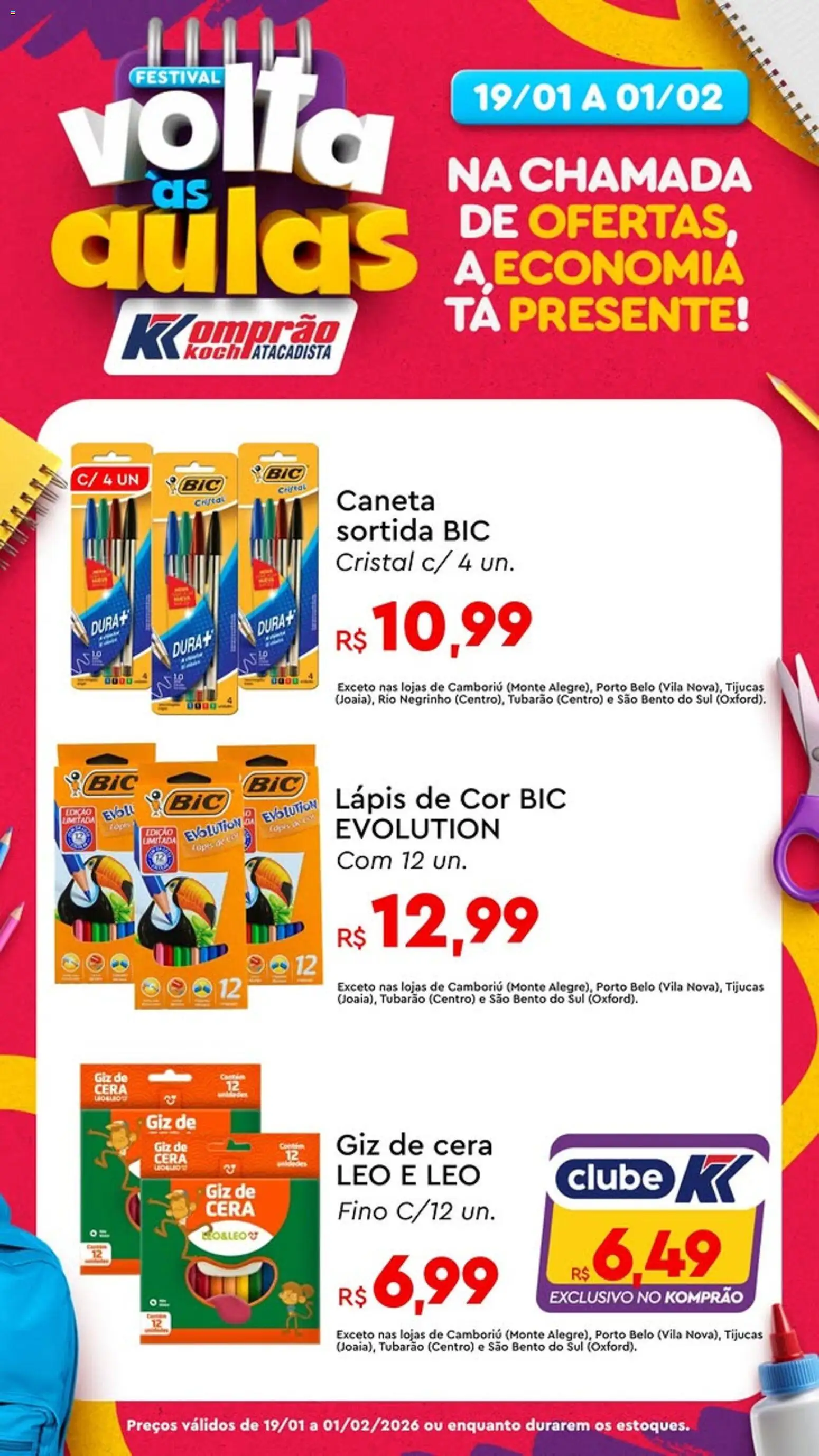 Komprao Atacadista Folheto - válido de 19.01.2026 | Página: 6 | Produtos: Lápis, Lápis de cor, Giz de cera, Cera