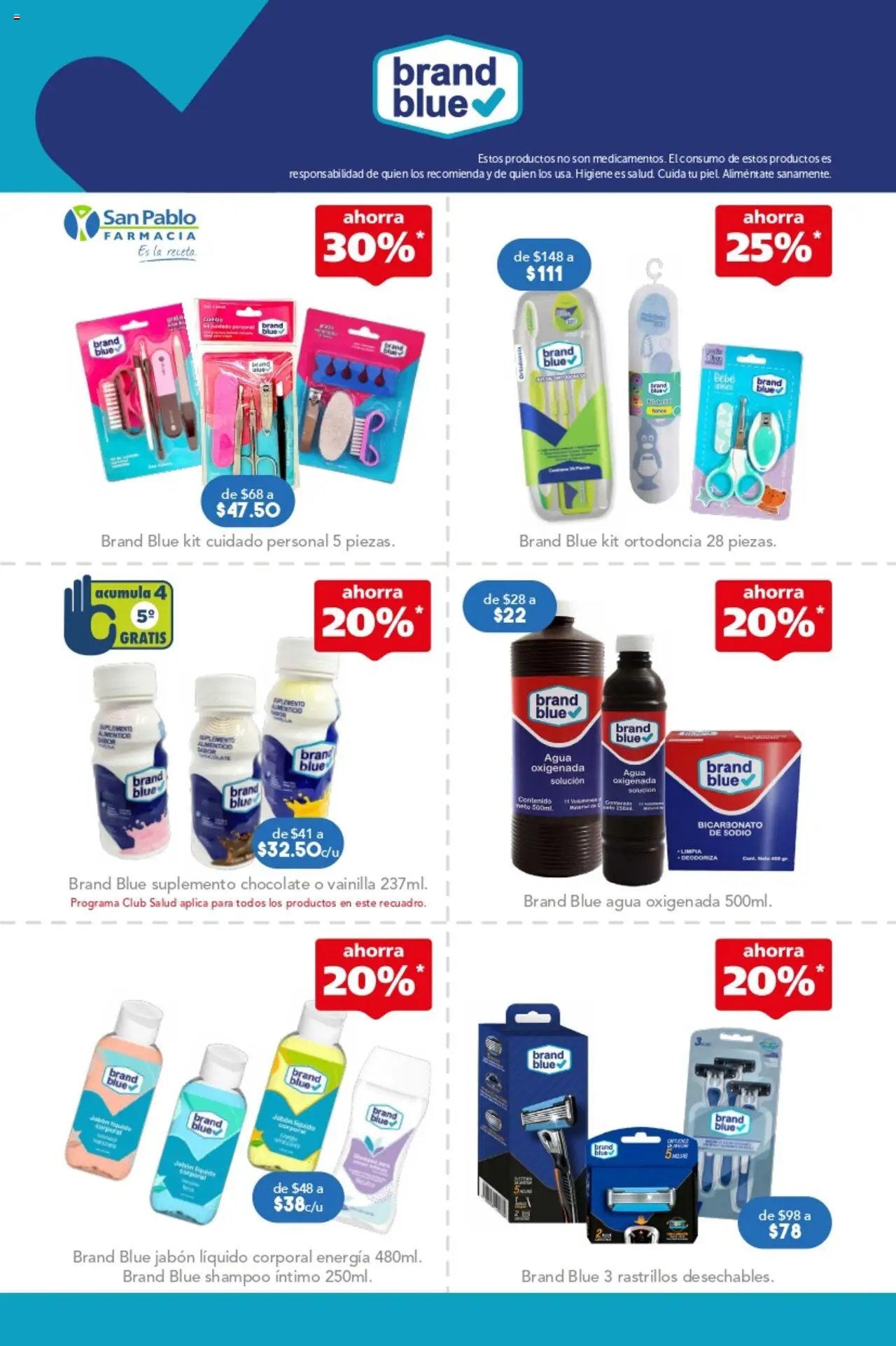 Nuevas ofertas de Farmacia San Pablo válidas en toda la República Mexicana desde el 21.09.2025. ¡Encuentra las mejores ofertas en Farmacia San Pablo - Catálogo! | Página: 11 | Productos: Jabón líquido, Agua oxigenada, Agua, Chocolate
