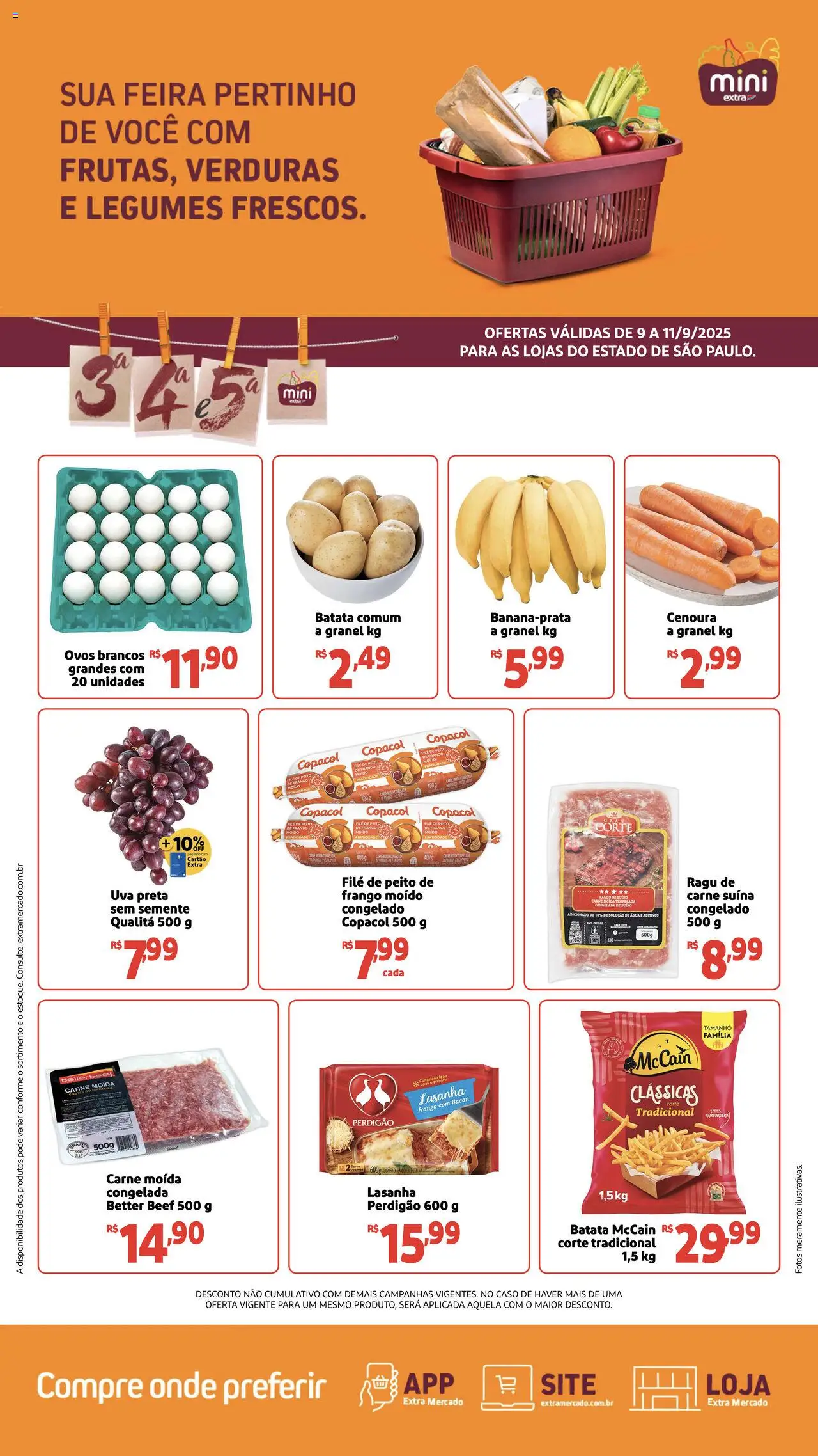 Mini Extra Folheto - válido de 09.09.2025 | Página: 1 | Produtos: Ovos, Lasanha, Frango, Peito de frango