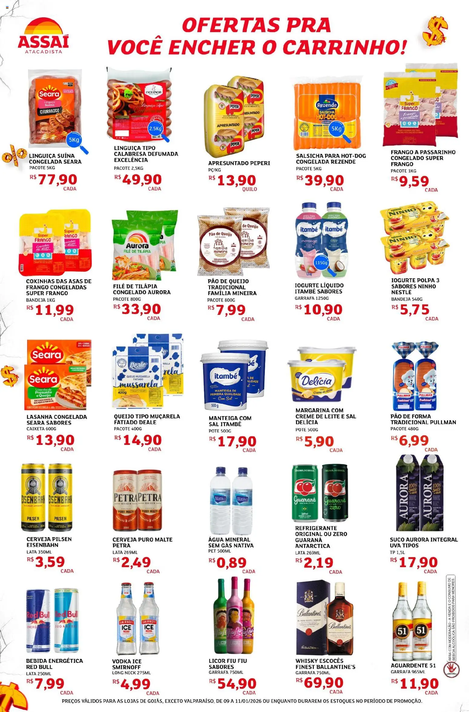 Assaí Atacadista Folheto - válido de 09.01.2026 | Página: 3 | Produtos: Coco, Salsicha, Sal, Margarina