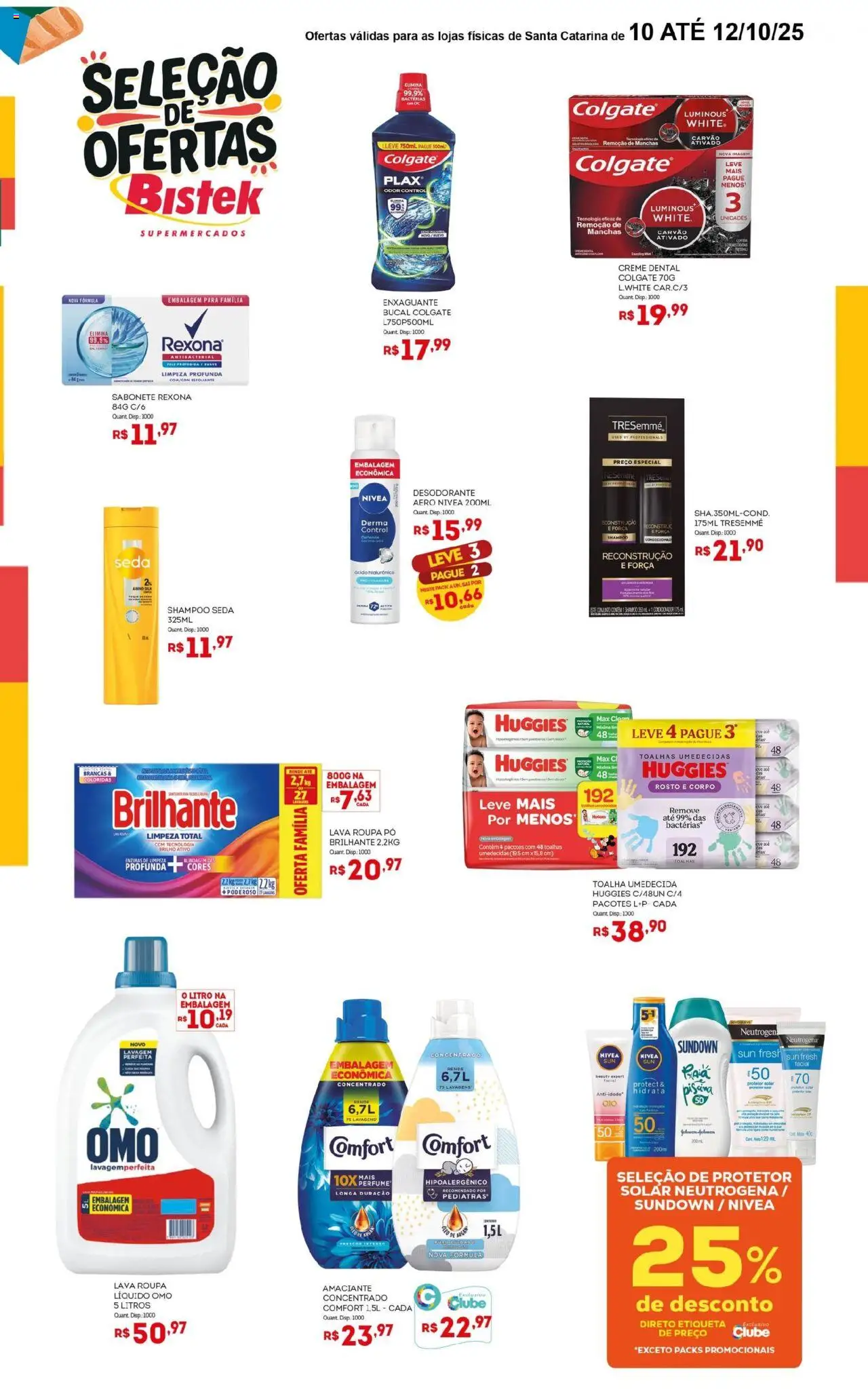 Bistek Supermercados Folheto - válido de 10.10.2025 | Página: 3 | Produtos: Shampoo, Creme, Rexona, Creme dental