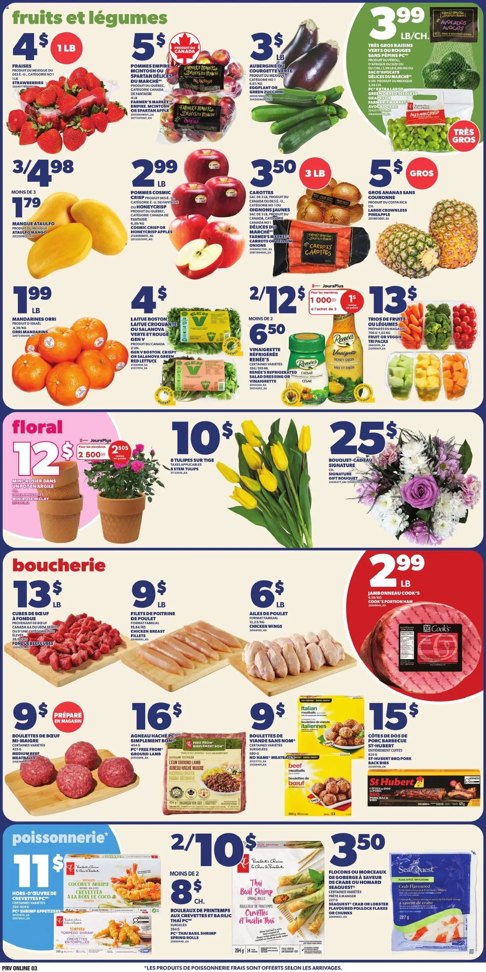 Provigo flyer valid from 19.03.2026 | Page: 3 | Products: Pineapple, Salad, Ham, Chicken