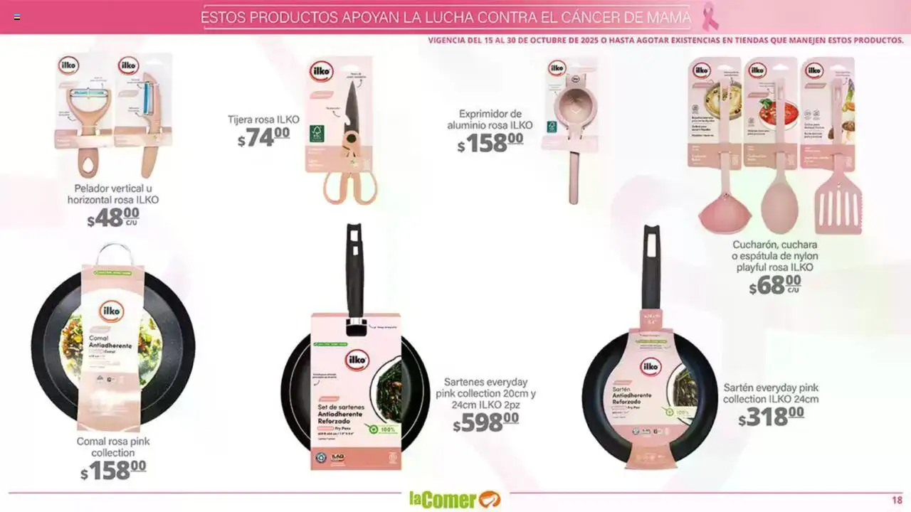 Nuevas ofertas de La Comer válidas en toda la República Mexicana desde el 15.10.2025. ¡Encuentra las mejores ofertas en La Comer - Folleto! | Página: 18 | Productos: Tijera, Exprimidor, Cuchara, Sartén