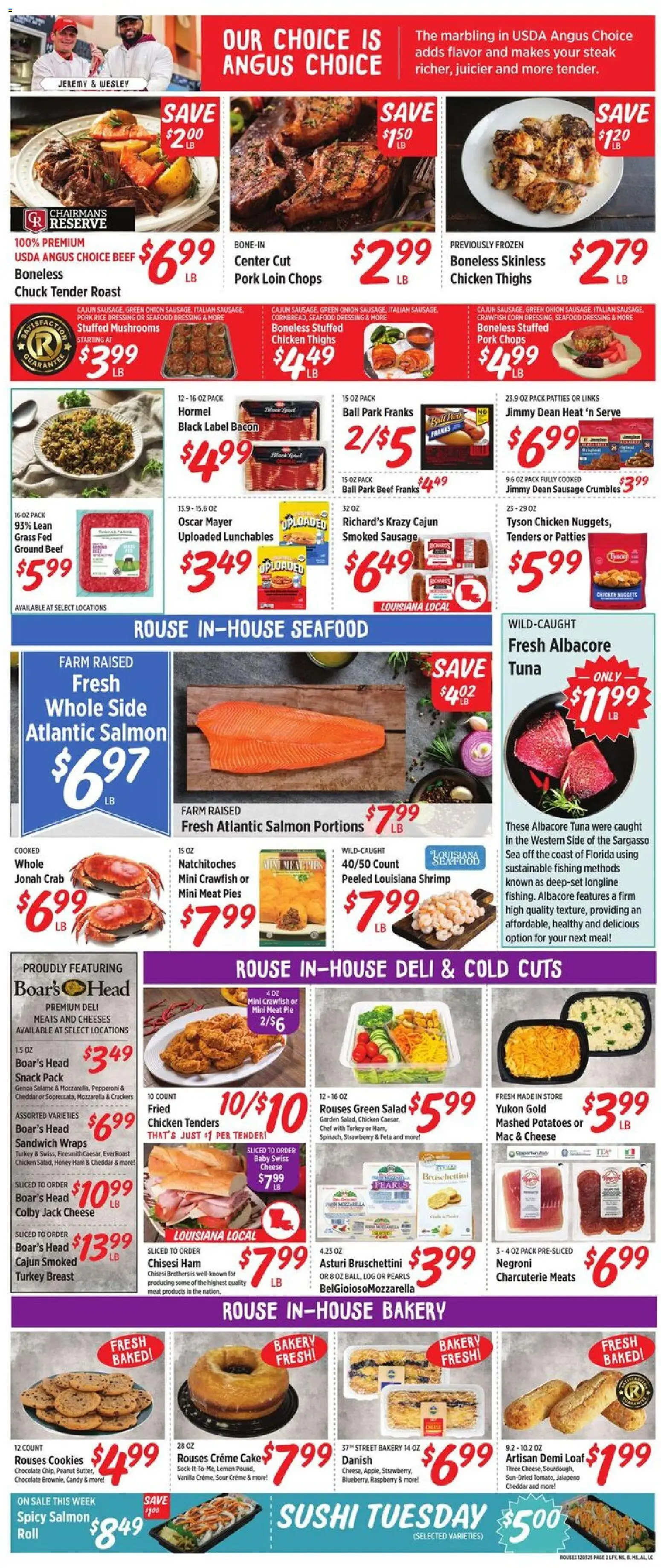 Rouses Weekly Ad - AL - valid from 03.12.2025 | Page: 4 | Products: Mushrooms, Cheese, Chocolate, Seafood