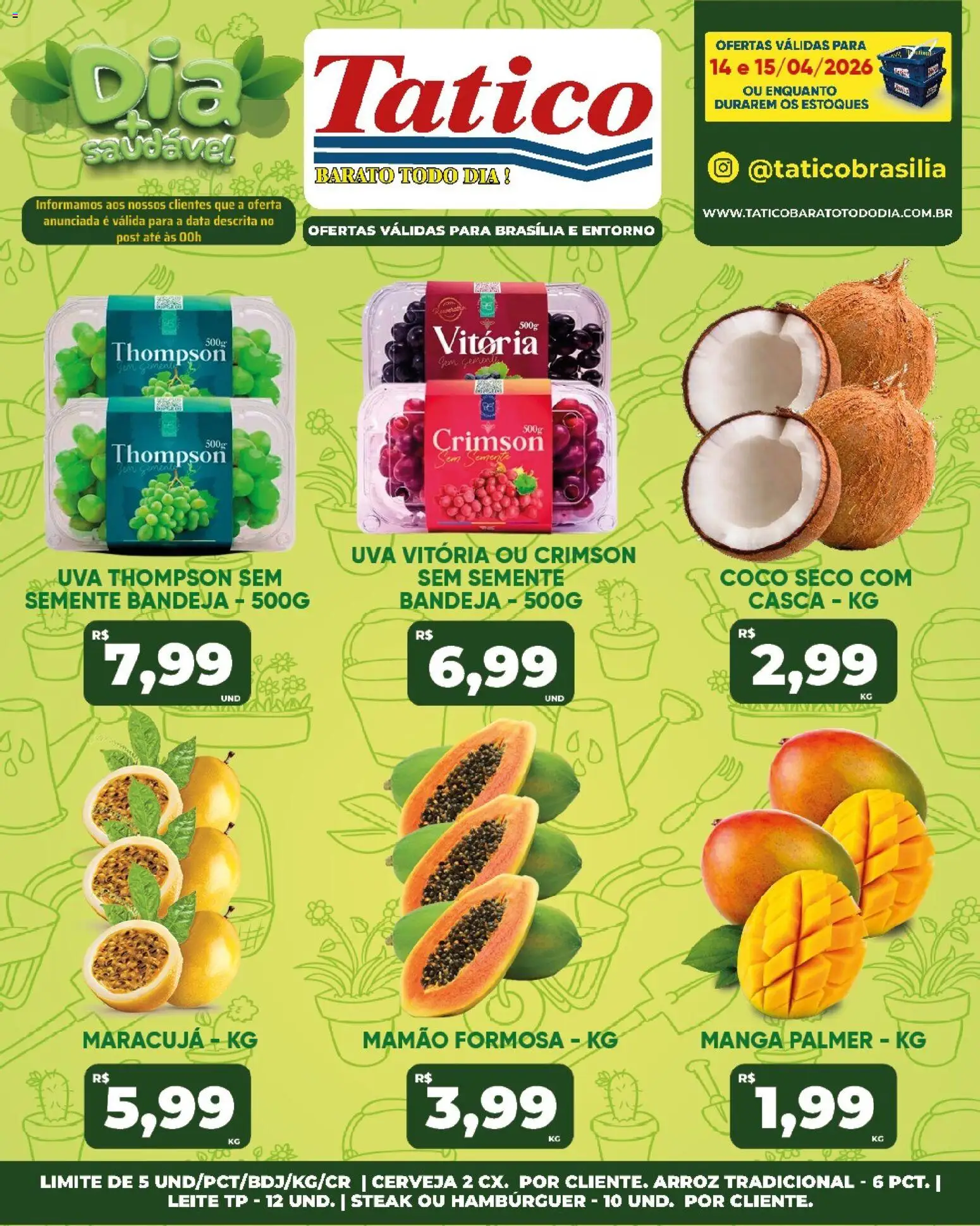 Tatico Folheto - válido de 16.04.2026 | Página: 51 | Produtos: Coco, Maracujá, Hambúrguer, Bandeja