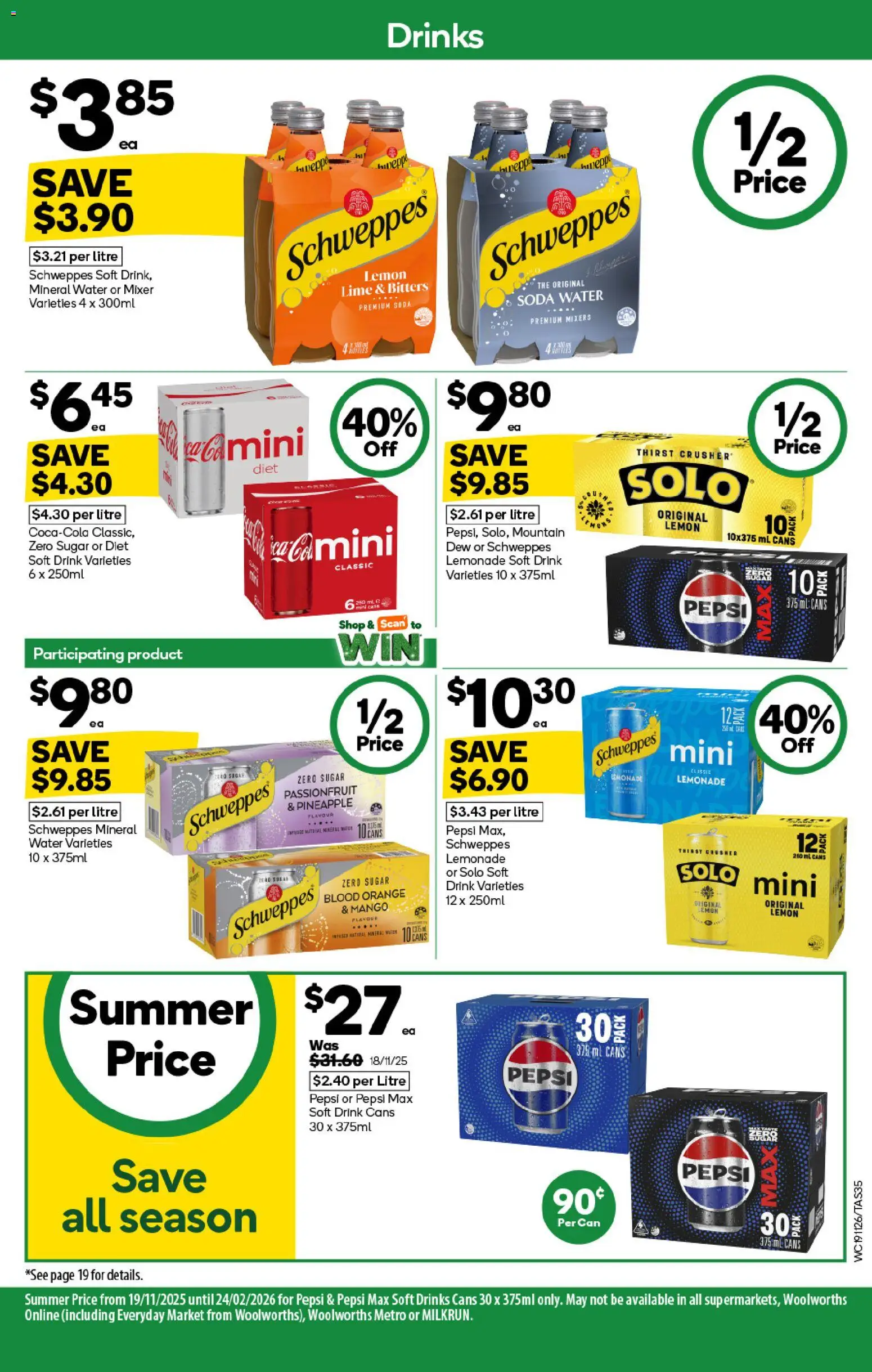 Woolworths catalogue - valid from 19.11.2025 | Page: 35 | Products: Pineapple, Passionfruit, Soft drinks, Lime