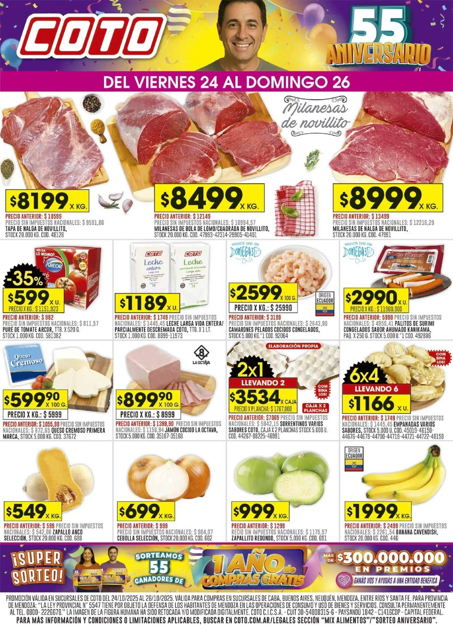 Coto - Mix │ válido desde el 24.10.2025 | Página: 1 | Productos: Cebolla, Caja, Zapallo, Leche
