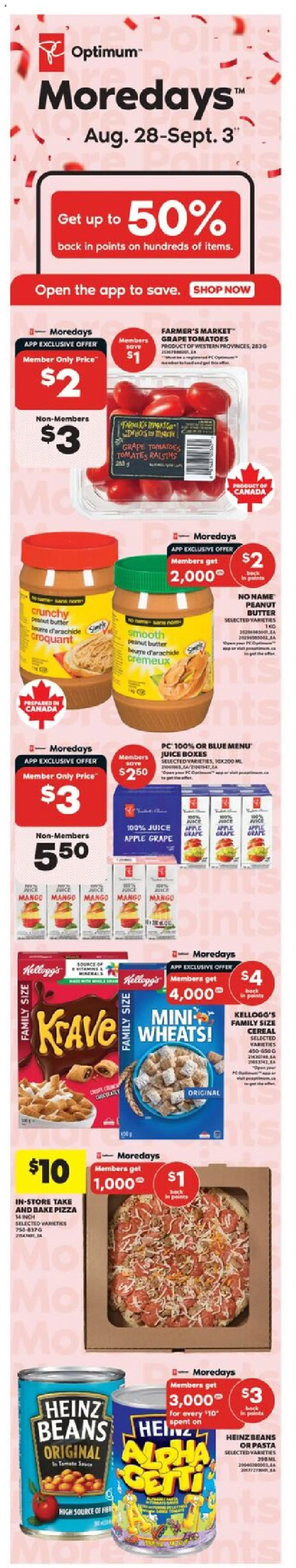 Real Canadian Superstore flyer valid from 28.08.2025 | Page: 2 | Products: PC, Juicer, Juice, Tomatoes