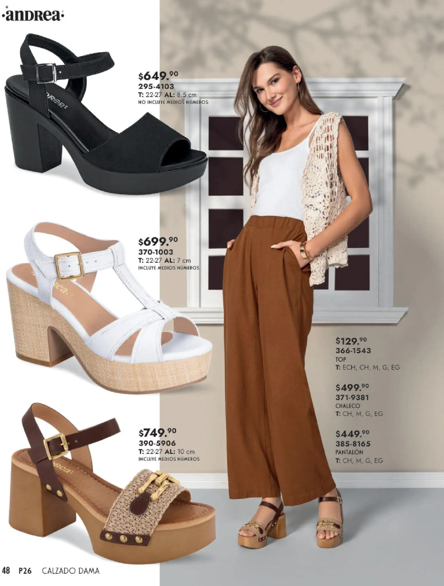Nuevas ofertas de Andrea válidas en toda la República Mexicana desde el 25.01.2026. ¡Encuentra las mejores ofertas en Andrea catálogo Calzado Dama! | Página: 48 | Productos: Chaleco