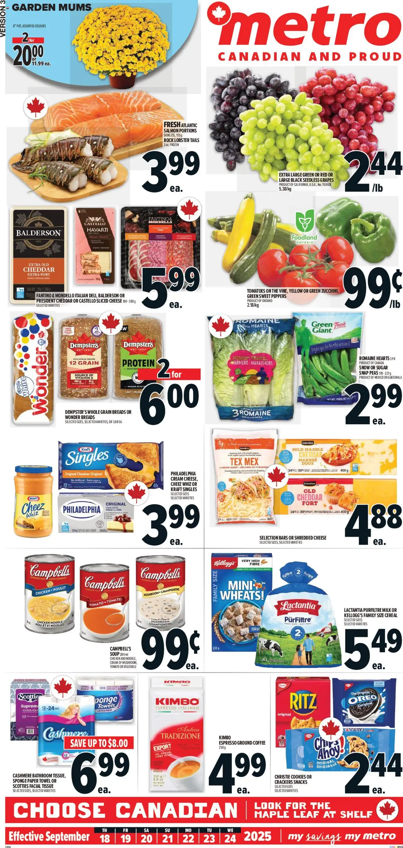 Metro flyer valid from 18.09.2025 | Page: 2 | Products: Sponge, Milk, Cheese, Coffee