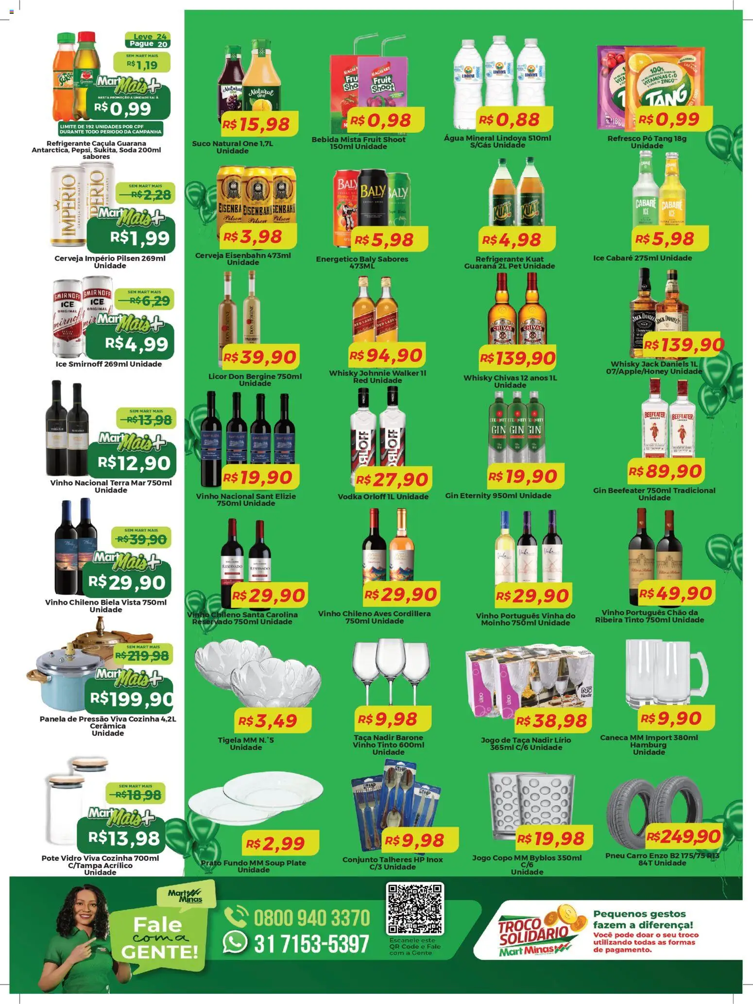 Mart Minas Folheto - válido de 19.03.2026 | Página: 3 | Produtos: Pó, Licor, Talheres, Soda