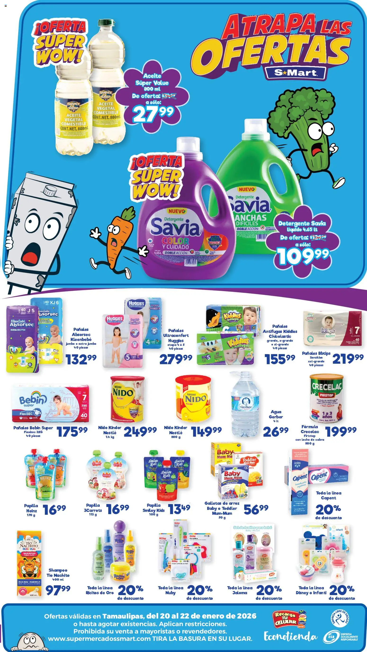 Nuevas ofertas de S-Mart válidas en toda la República Mexicana desde el 20.01.2026. ¡Encuentra las mejores ofertas en S-Mart folleto Ofertas de Feria Matamoros! | Página: 2 | Productos: Agua, Aceite, Arroz, Galletas