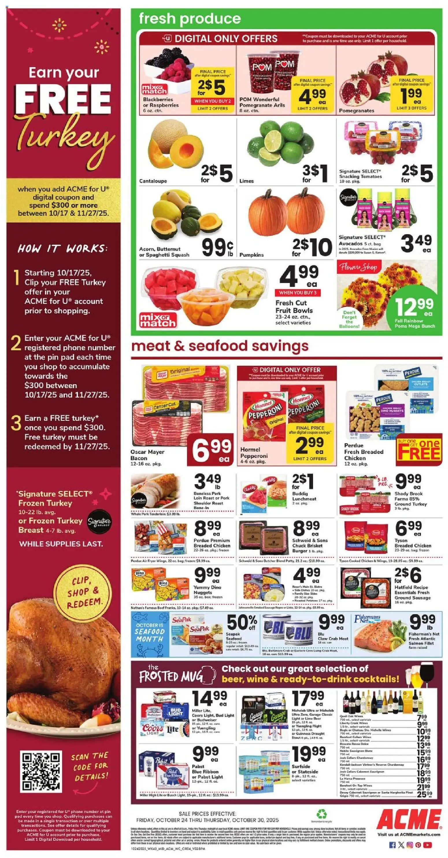 Acme Weekly Ad - valid from 24.10.2025 | Page: 3 | Products: Pin, Pork, Sausage, Bag