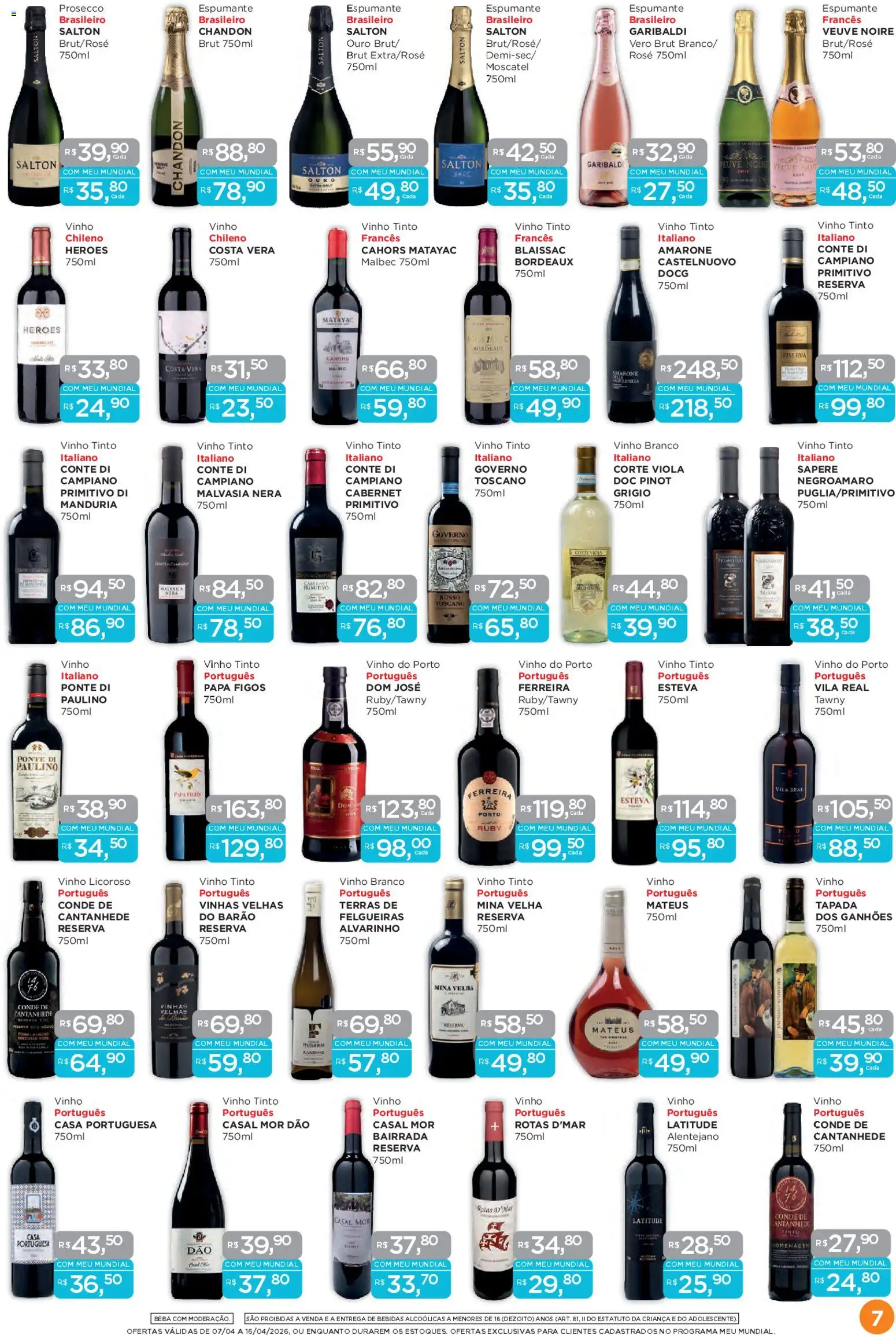 Mundial Folheto - válido de 07.04.2026 | Página: 7 | Produtos: Espumante, Vinho