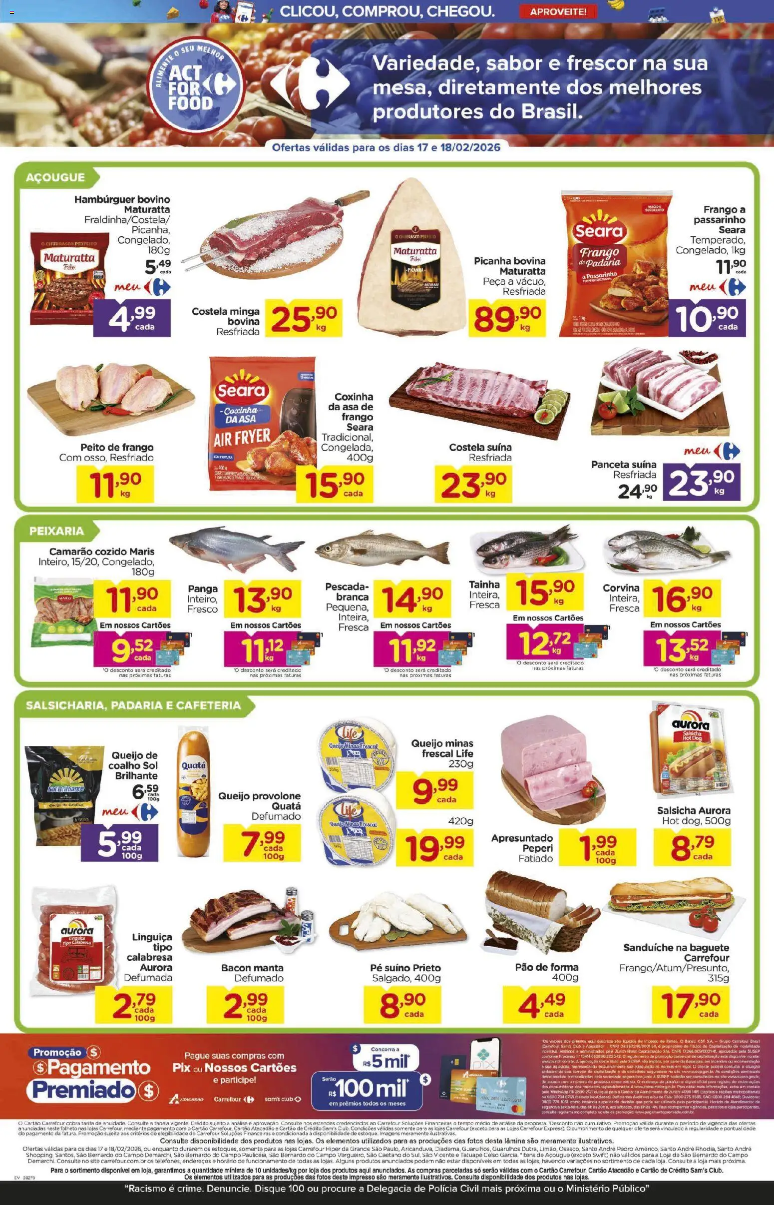 Carrefour Folheto - válido de 17.02.2026 | Página: 2 | Produtos: Picanha, Sanduíche, Provolone, Frango