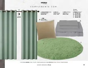 Vista previa de Andrea catálogo Home, nuevo folleto de la tienda, válido en México a partir del 25.01.2026 | Página: 9 | Productos: Juego, Funda, Funda de almohada, Cortinas