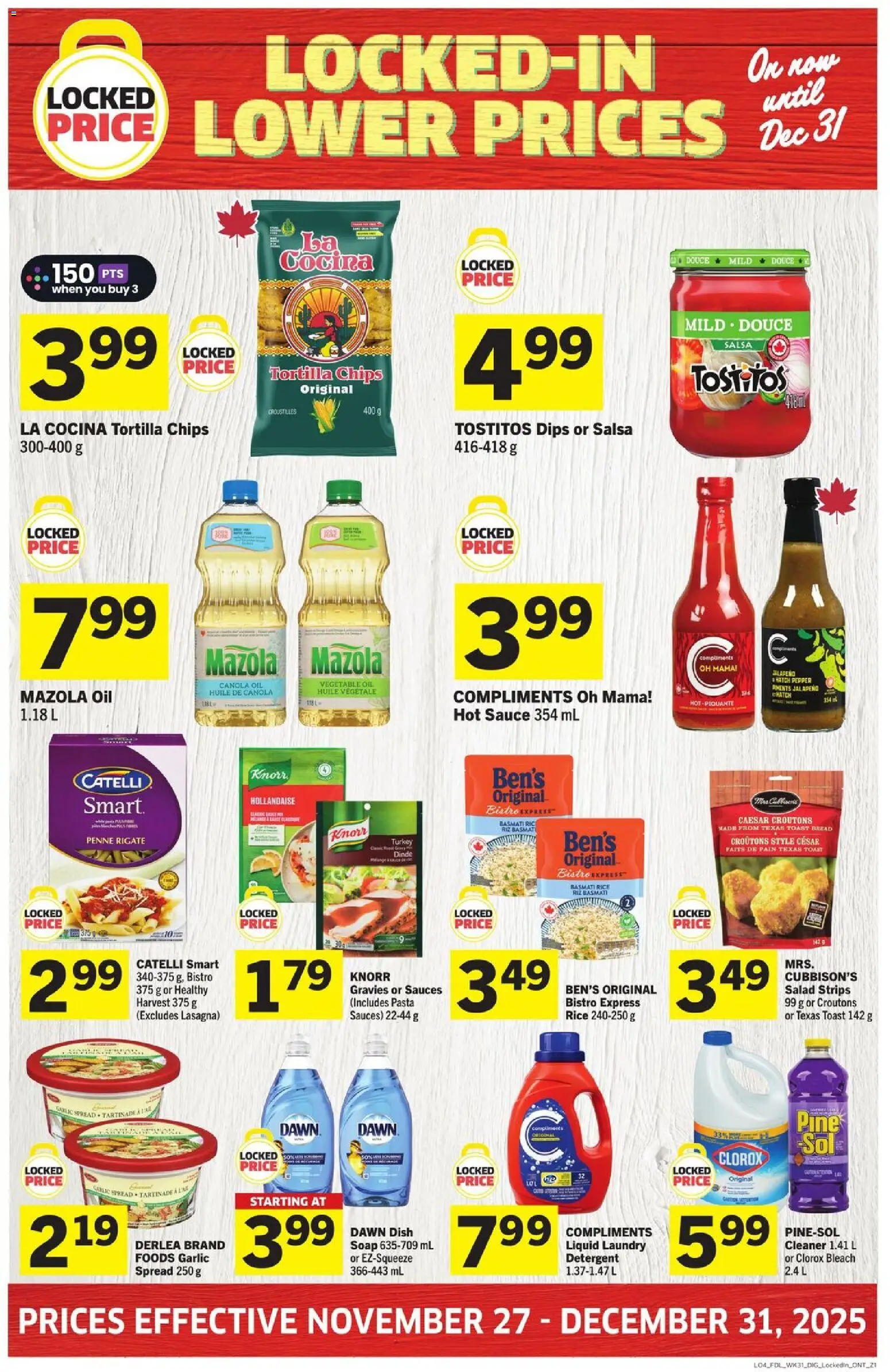 Foodland flyer valid from 27.11.2025 | Page: 4 | Products: Pasta, Soap, Detergent, Bread