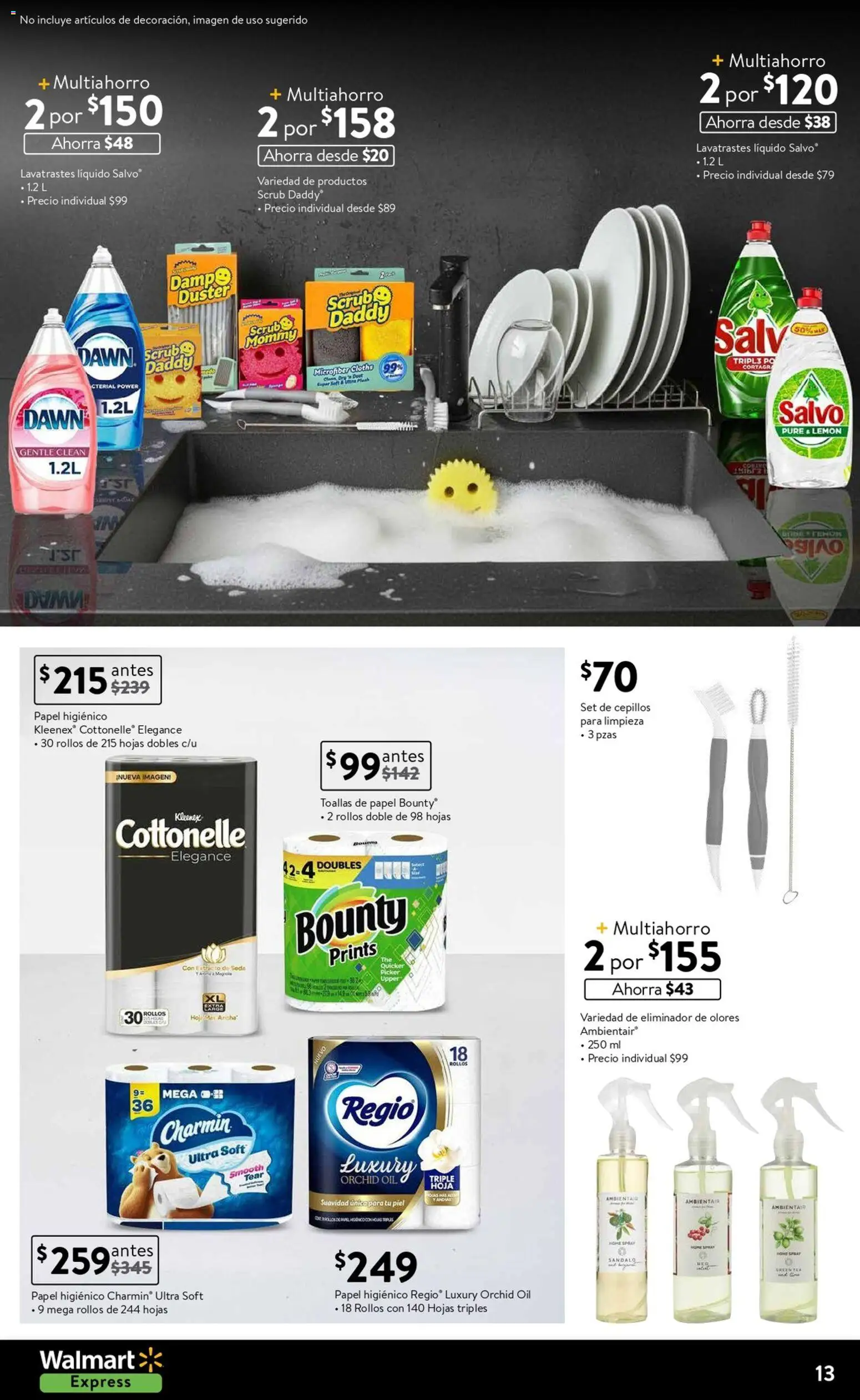 Nuevas ofertas de Walmart Express válidas en toda la República Mexicana desde el 01.01.2026. ¡Encuentra las mejores ofertas en Walmart Express folleto! | Página: 13 | Productos: Papel higiénico, Toallas