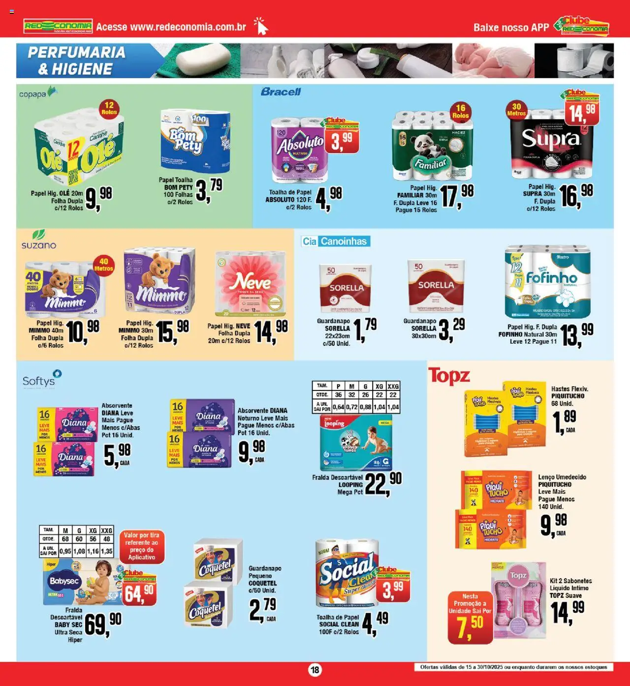 RedEconomia Folheto - válido de 15.10.2025 | Página: 18 | Produtos: Lenço, Carne, Lenço umedecido, Guardanapo