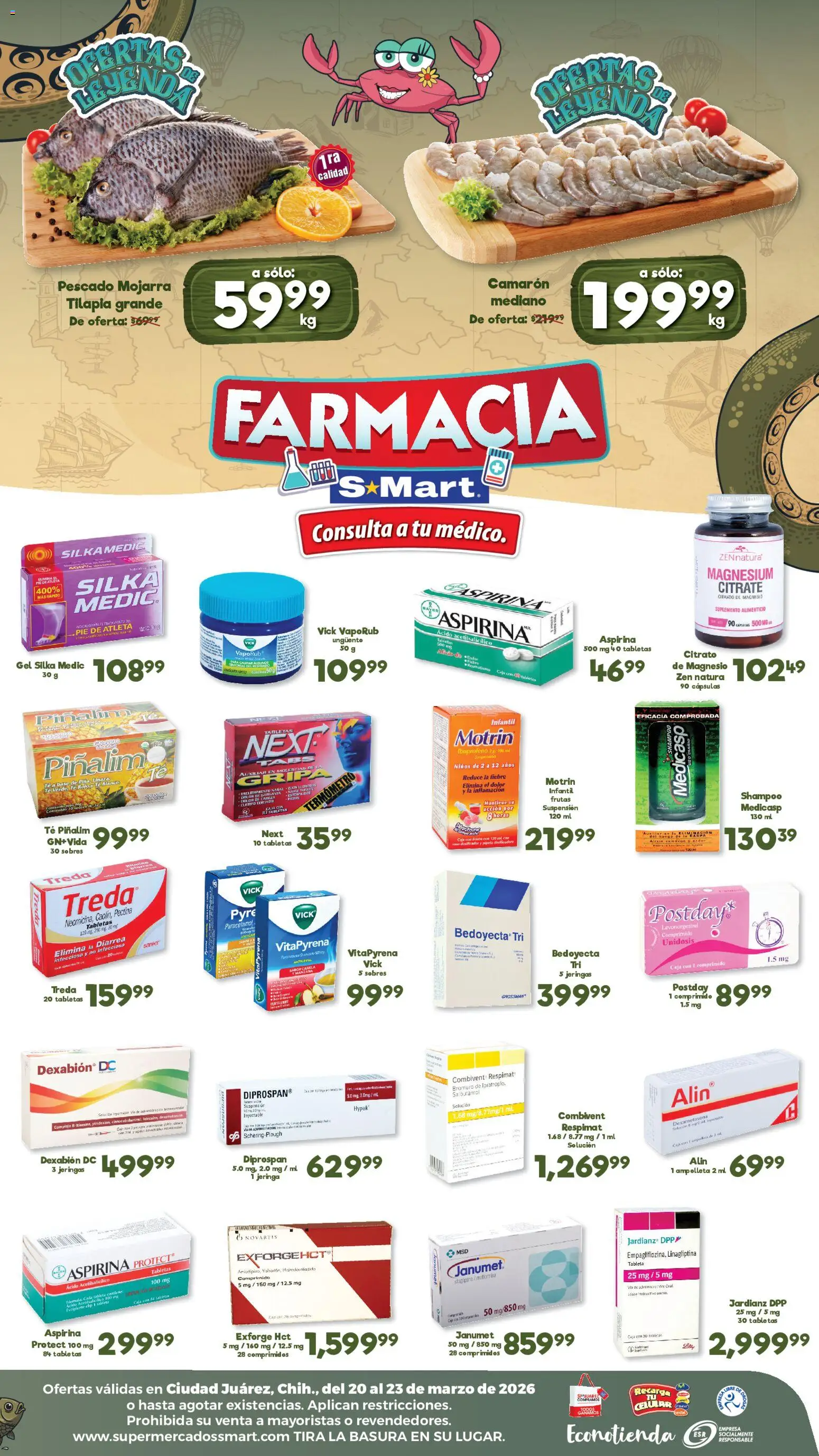 Nuevas ofertas de S-Mart válidas en toda la República Mexicana desde el 20.03.2026. ¡Encuentra las mejores ofertas en S-Mart folleto Ofertas de feria Juárez! | Página: 2 | Productos: Termómetro, Manzana, Té, Caja