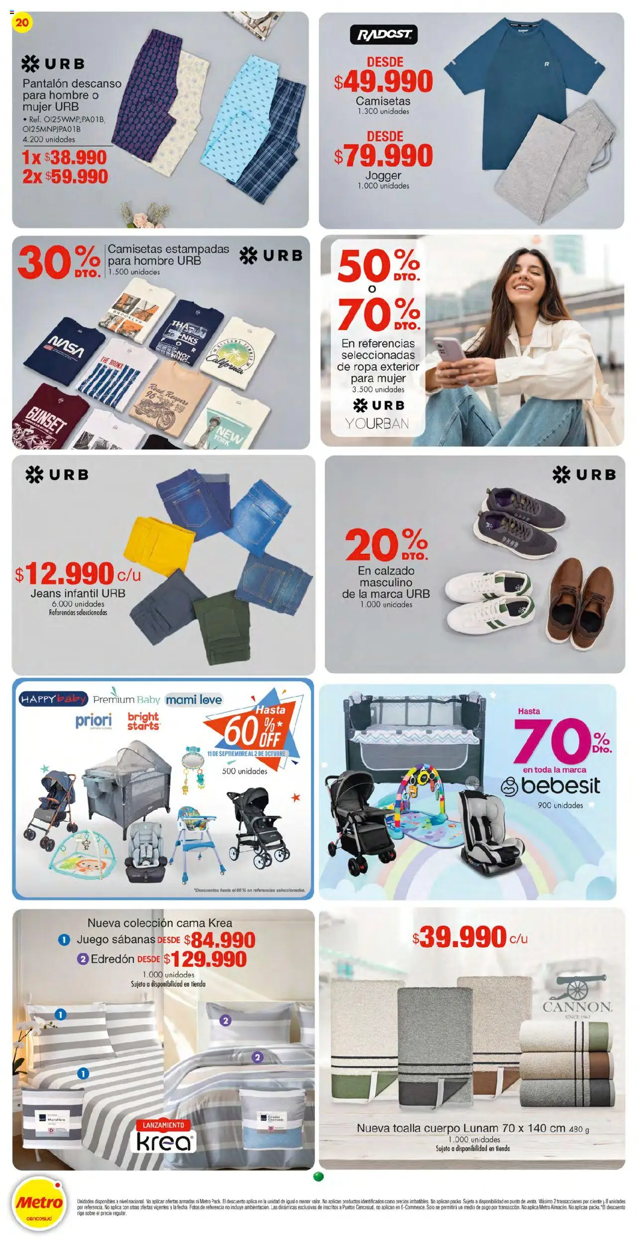Metro revista - valida desde el 11.09.2025 | Página: 20 | Productos: Sabanas, Sobre, Cama, Ropa