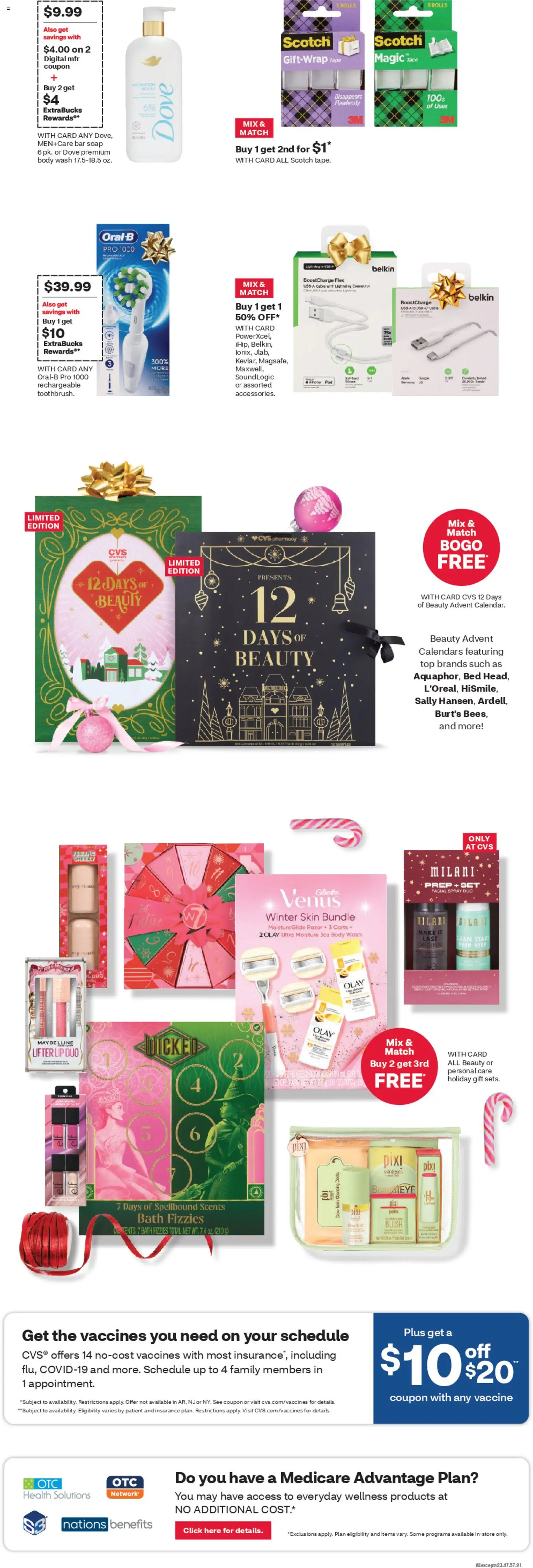 CVS Pharmacy Weekly Ad - AZ - valid from 21.12.2025 | Page: 2 | Products: Bed, Bath, Body Wash, Cable