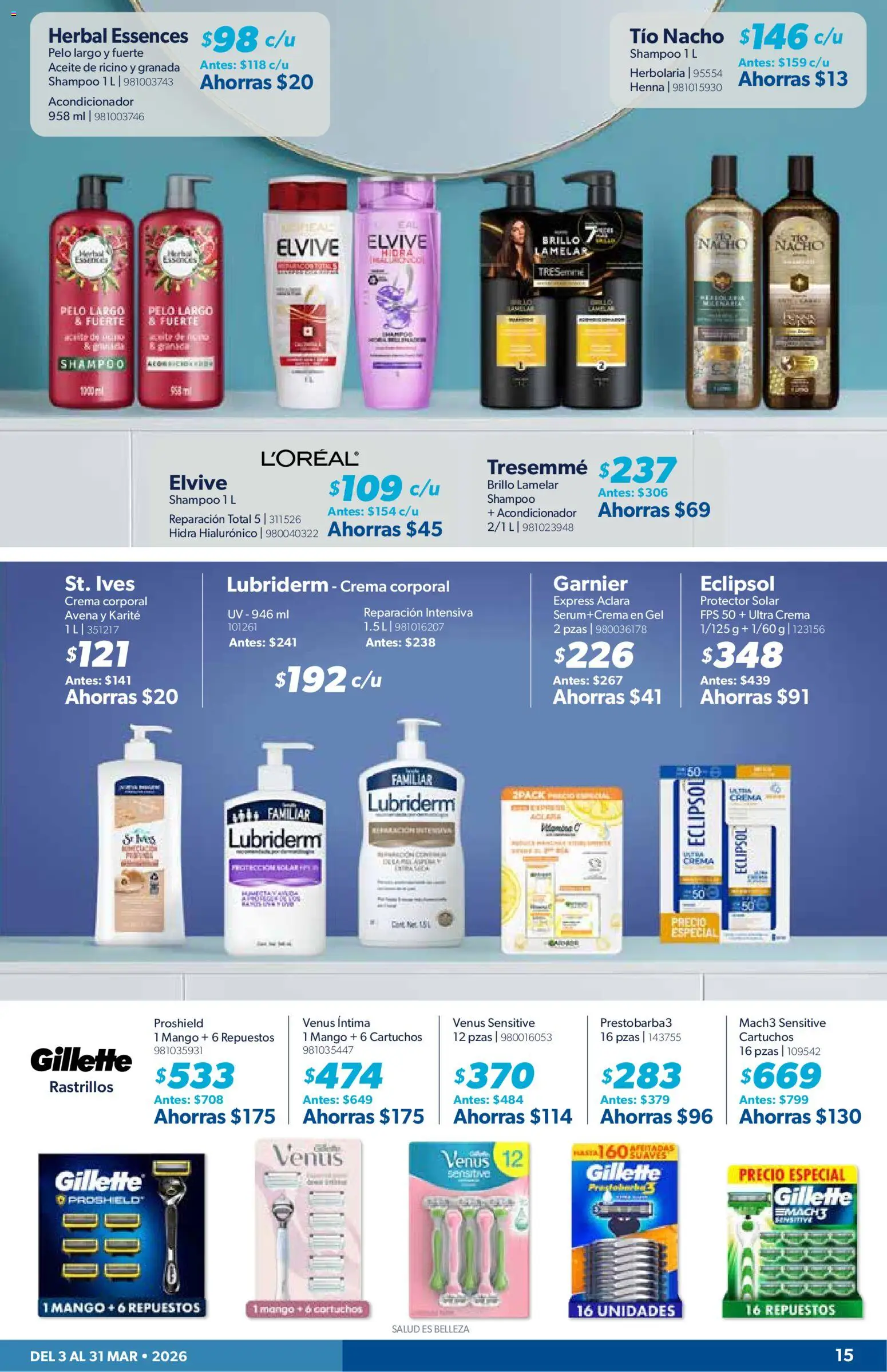 Nuevas ofertas de Sam's Club válidas en toda la República Mexicana desde el 03.03.2026. ¡Encuentra las mejores ofertas en Sam's Club catálogo! | Página: 15 | Productos: Avena, Crema, Brillo, Protector solar