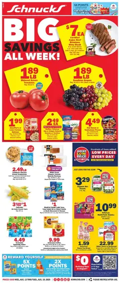 Preview of Schnucks weekly ads valid from 13.08.2025