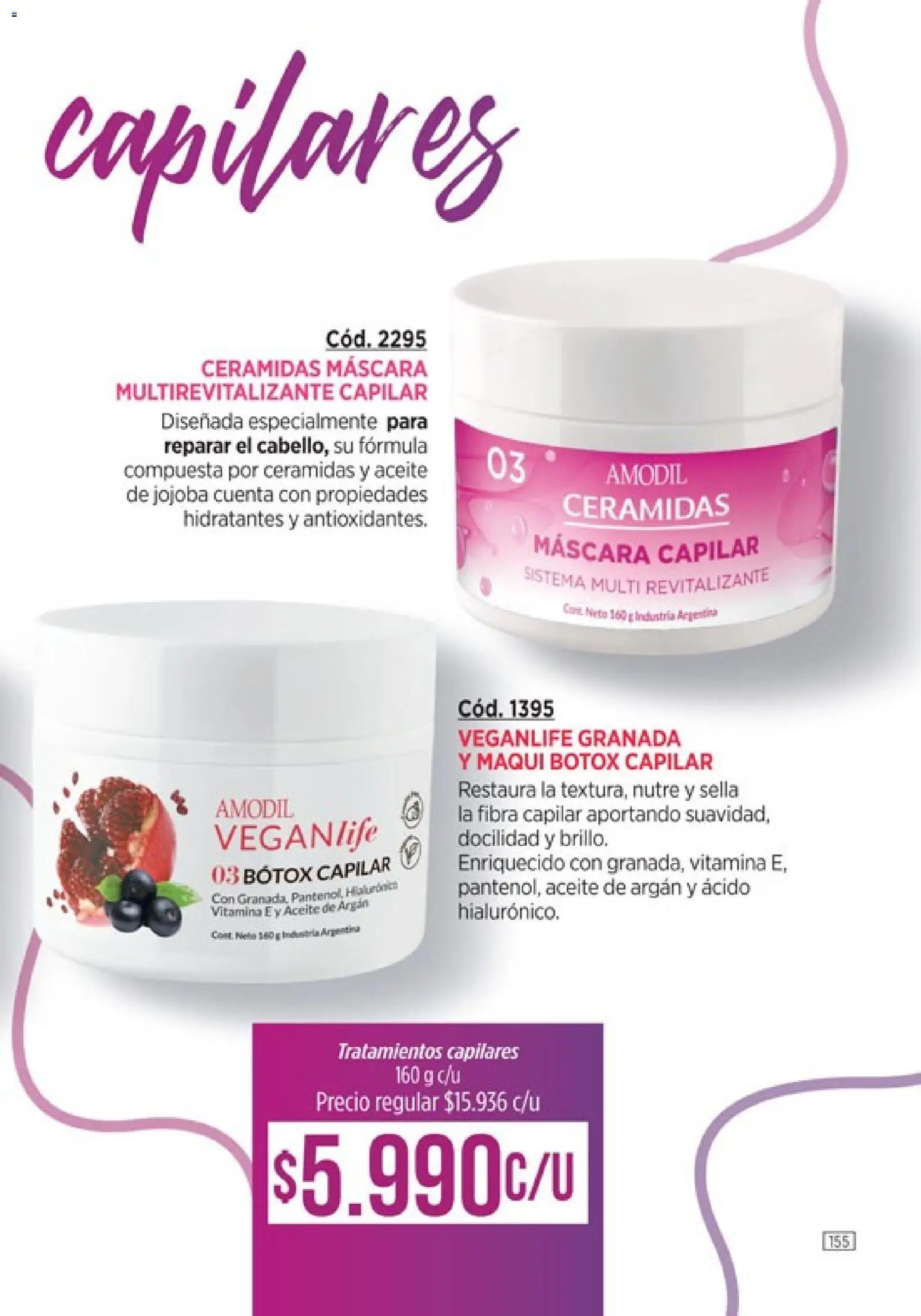 Catálogo Amodil Campaña 4 │ válido desde el 01.03.2026 | Página: 155 | Productos: Aceite, Máscara