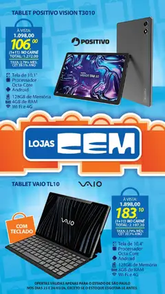 Lojas Cem - Ofertas atuais - Pré-Visualização do folheto da loja Lojas Cem, válido de 23.03.2026 | Página: 13 | Produtos: Tablet, Tela, Carne, Teclado