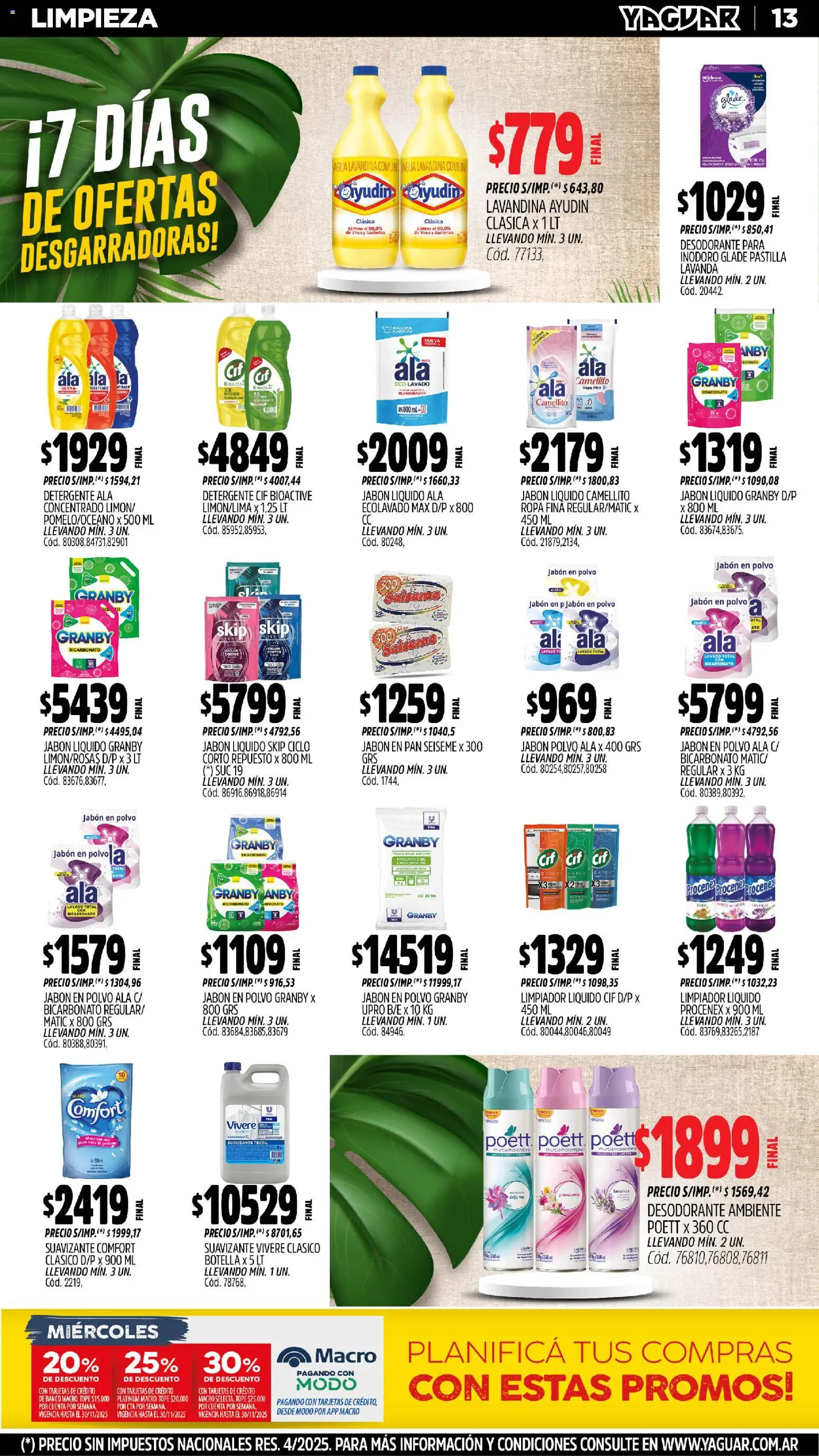 Yaguar - Parque Chacabuco │ válido desde el 03.11.2025 | Página: 15 | Productos: Fragancia, Jabón, Detergente, Limpiador