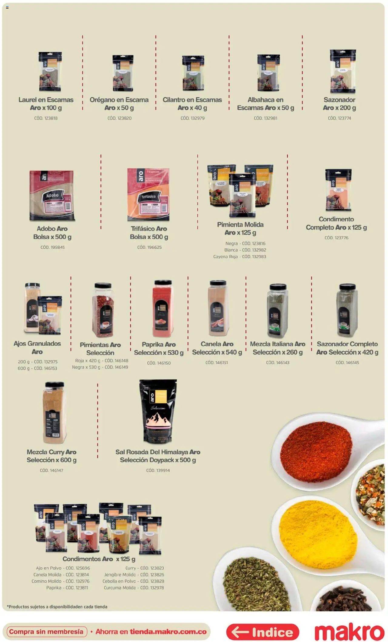 Makro revista - valida desde el 16.04.2025 | Página: 42 | Productos: Pimienta, Ajo, Orégano, Curcuma