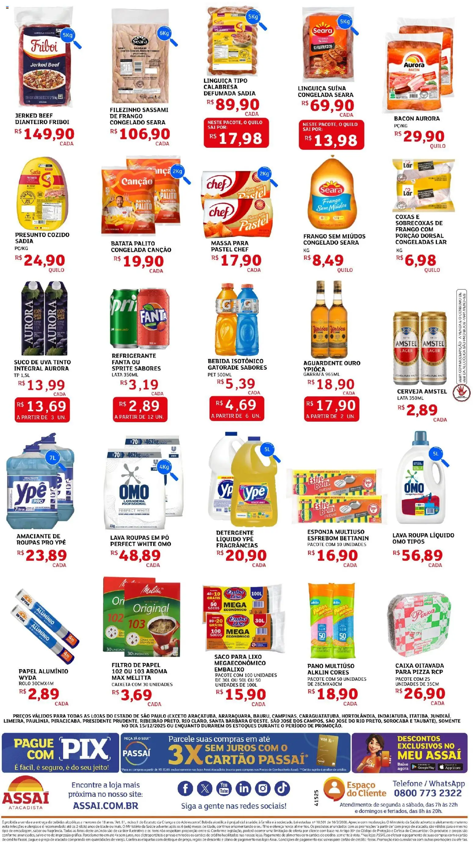 Assaí Atacadista Folheto - válido de 15.12.2025 | Página: 2 | Produtos: Saco para lixo, Rolo, Pizza, Refrigerante