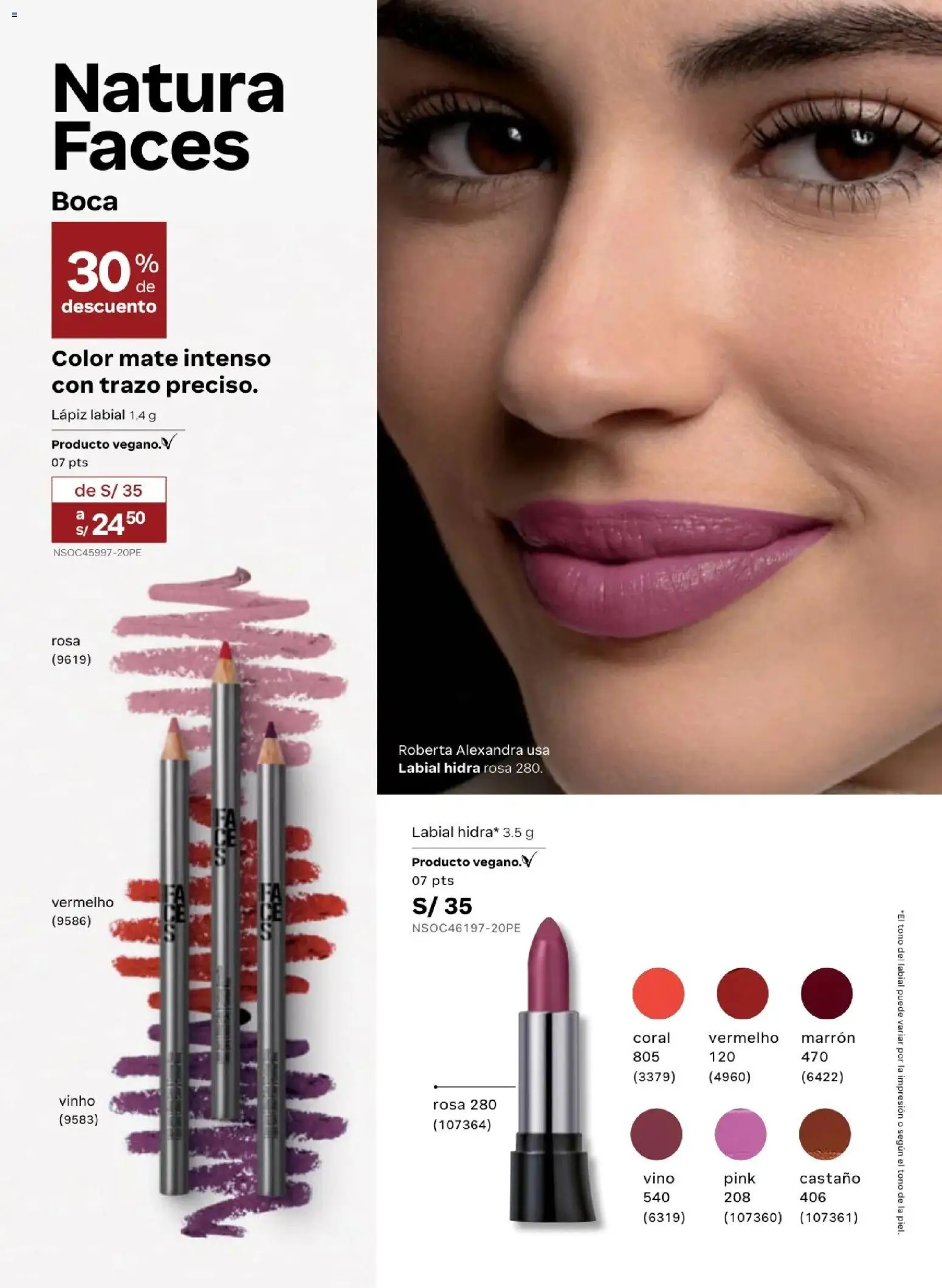 Catálogo Natura válido desde 31.03.2026 | Página: 84 | Productos: Lápiz labial, Vino