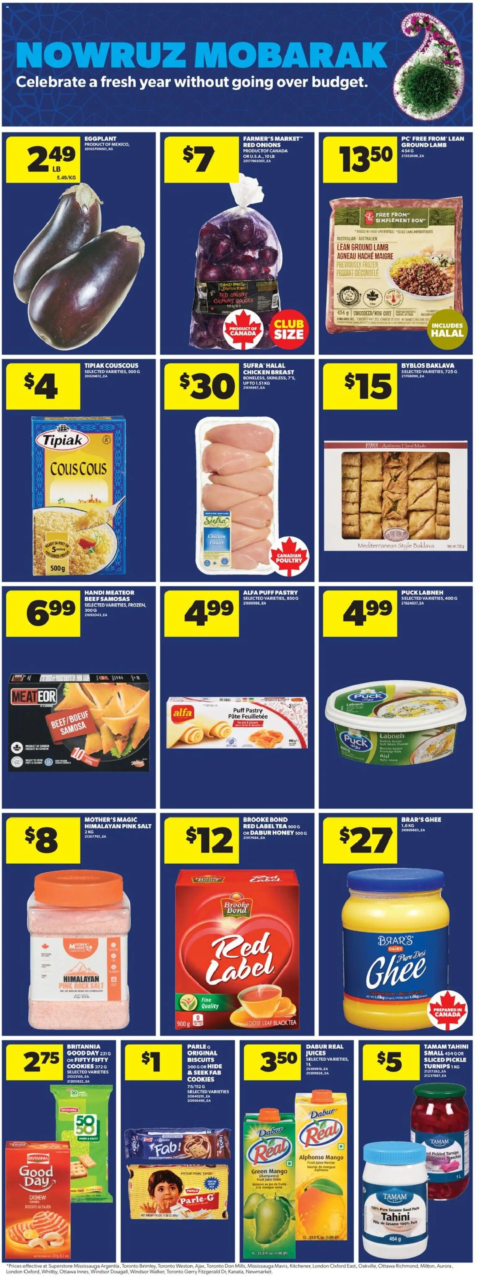 Real Canadian Superstore flyer valid from 05.03.2026 | Page: 19 | Products: Tea, Beef, Cookies, Juice