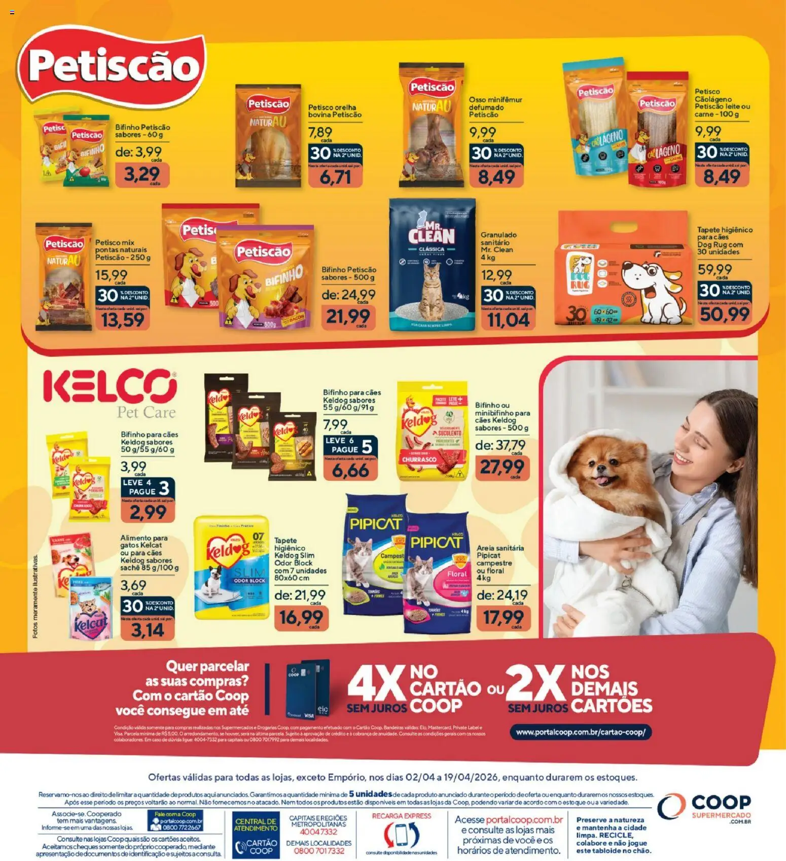 Coop Folheto - válido de 02.04.2026 | Página: 4 | Produtos: Tapete, Tapete higiênico, Carne, Granulado
