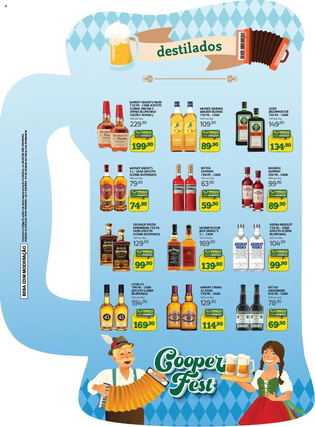 Cooper Folheto - válido de 01.10.2025 | Página: 11 | Produtos: Cachaça, Whisky, Licor, Campari