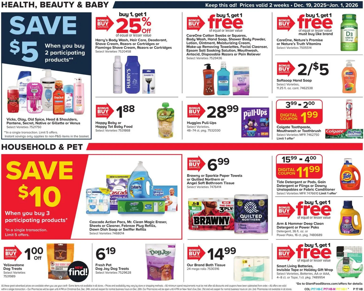 Giant Weekly Ad - valid from 19.12.2025 | Page: 20 | Products: Conditioner, Bananas, Epsom Salt, Salt