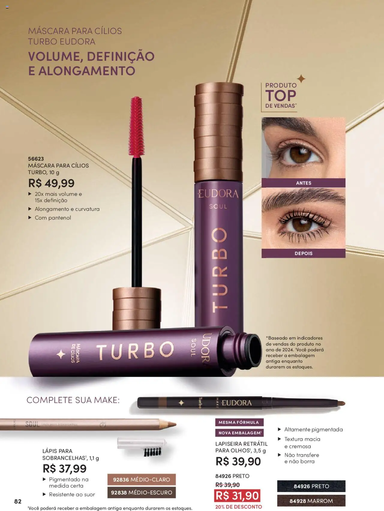 Eudora Folheto - válido de 07.10.2025 | Página: 82 | Produtos: Máscara para cílios, Lápis, Lapiseira