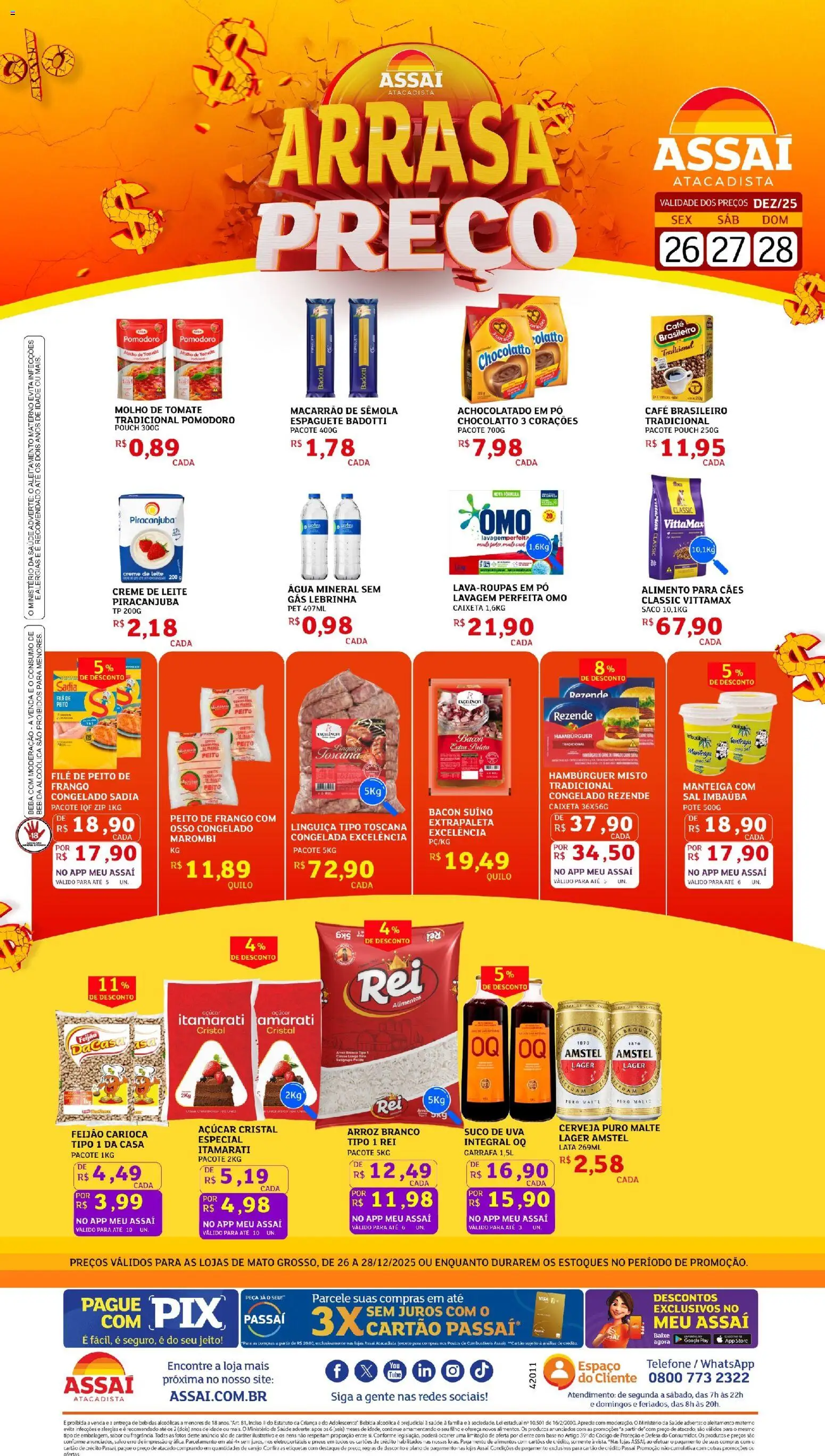 Assaí Atacadista Folheto - válido de 26.12.2025 | Página: 1 | Produtos: Achocolatado, Creme, Creme de leite, Sal