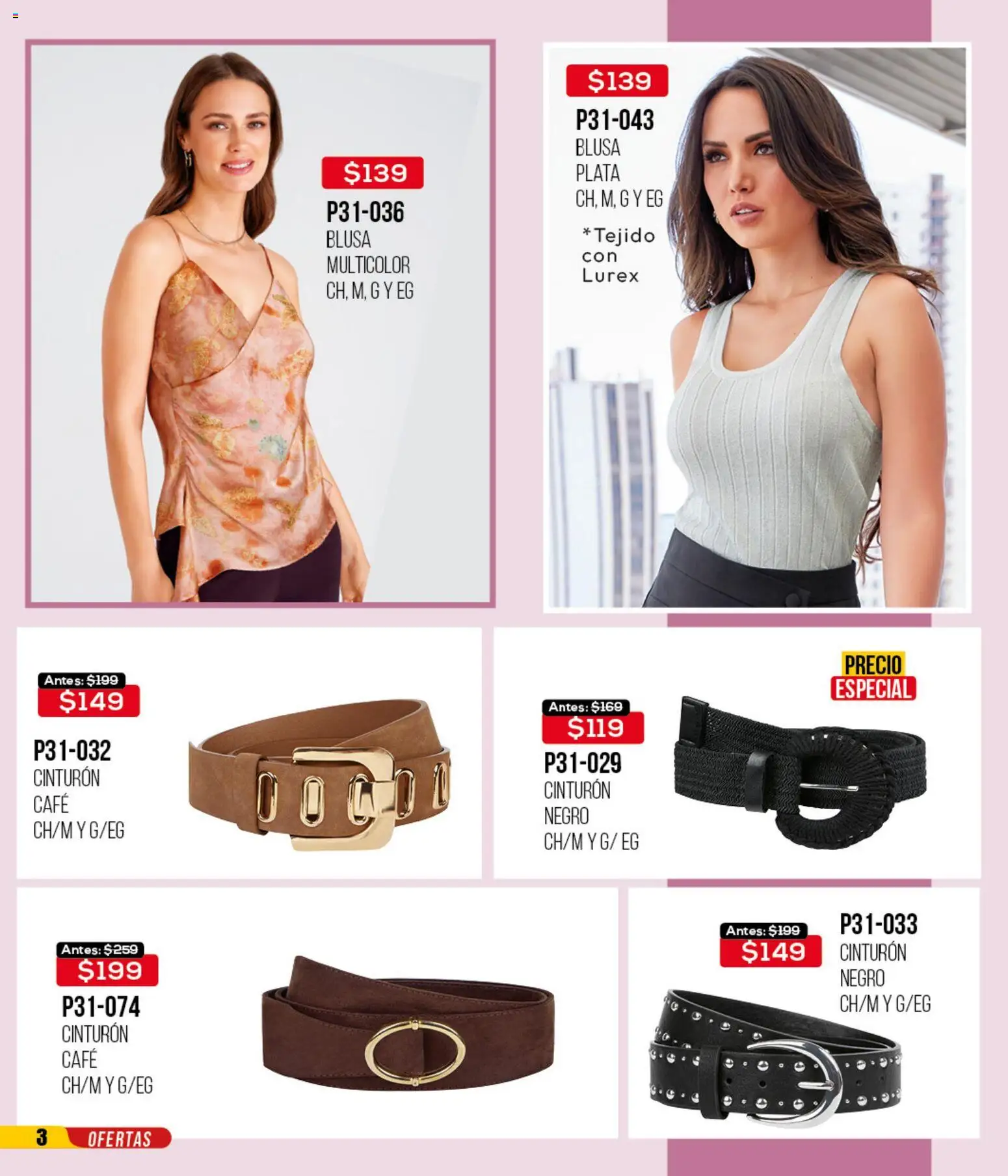 Nuevas ofertas de Cklass válidas en toda la República Mexicana desde el 12.01.2026. ¡Encuentra las mejores ofertas en Cklass catálogo Mega Ofertas Ropa! | Página: 4 | Productos: Blusa, Cinturón, Café