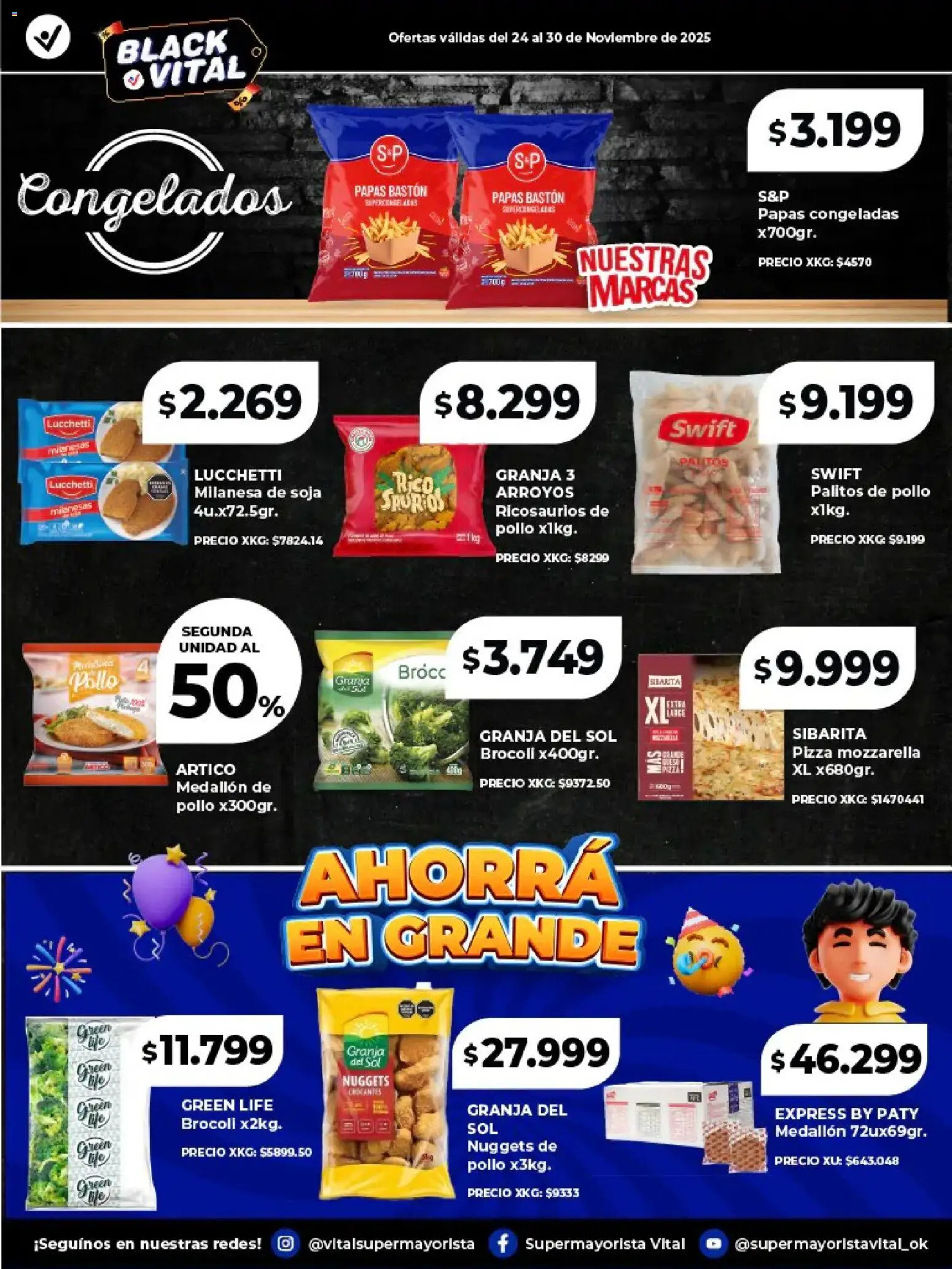Vital - Especial de frescos │ válido desde el 24.11.2025 | Página: 8 | Productos: Pollo, Milanesa, Brocoli, Pizza