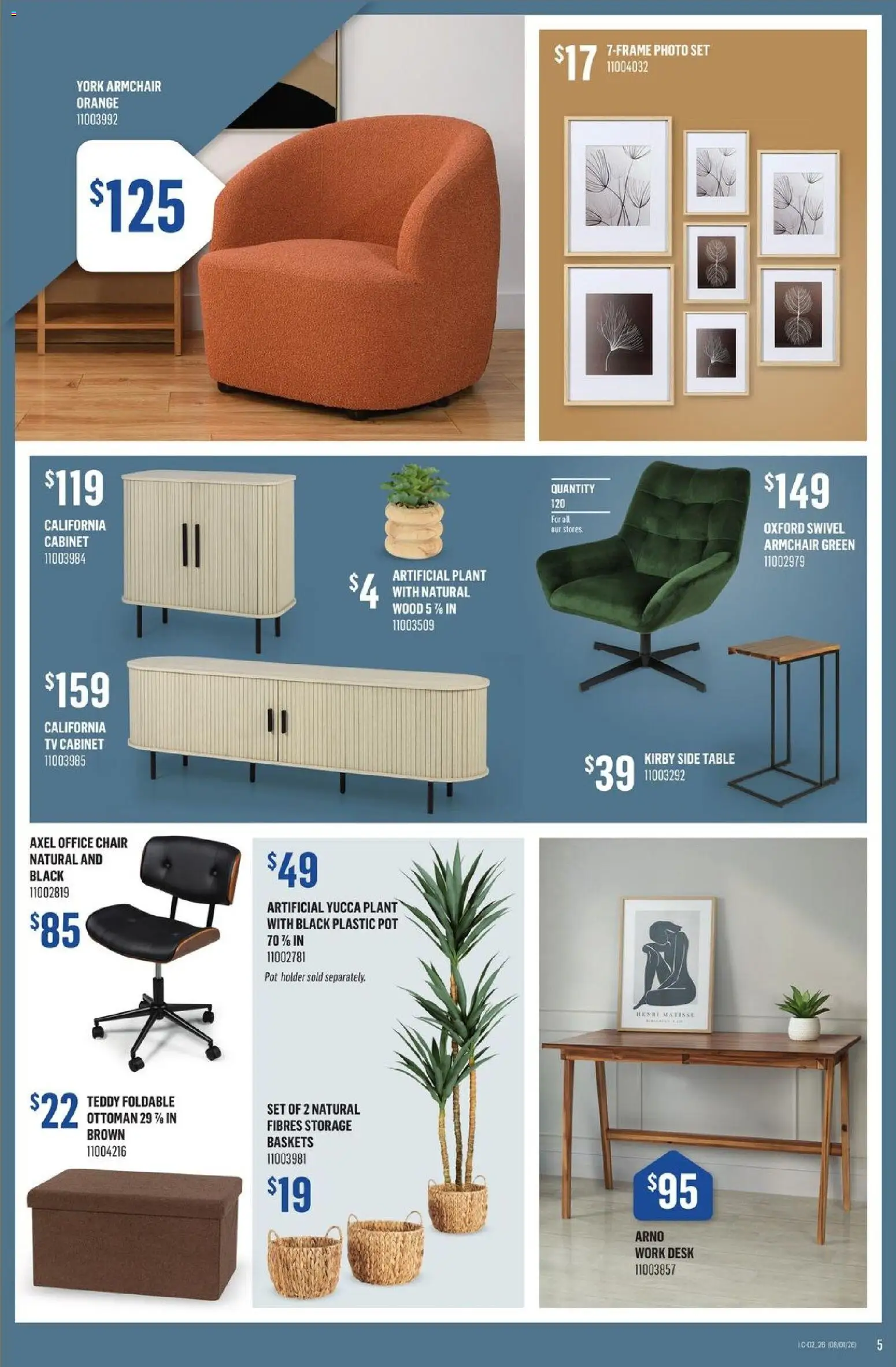 Canac flyer valid from 08.01.2026 | Page: 5 | Products: Tv, Table, Chair, Cabinet