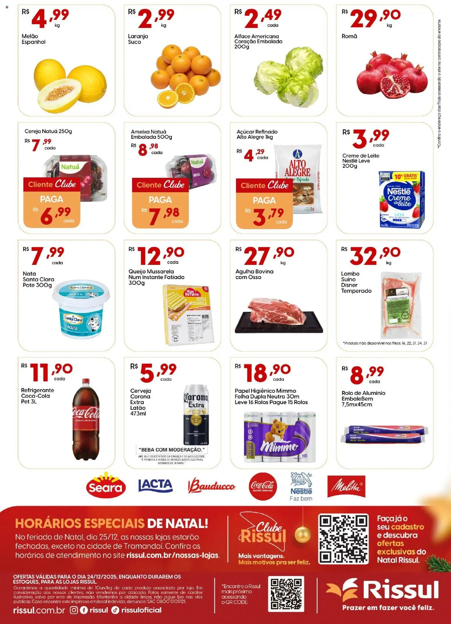 Rissul Folheto - válido de 24.12.2025 | Página: 2 | Produtos: Melão, Lombo, Alface, Açúcar