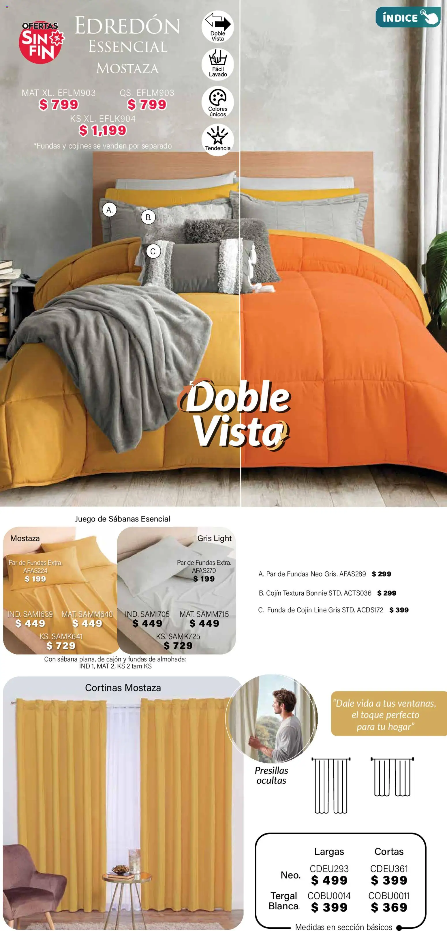 Nuevas ofertas de Colchas Concord válidas en toda la República Mexicana desde el 01.11.2025. ¡Encuentra las mejores ofertas en Colchas Concord Buen Fin! | Página: 153 | Productos: Funda, Almohada, Sabanas, Cortinas