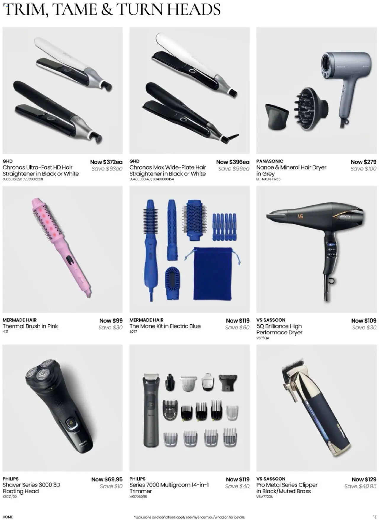 Myer catalogue - valid from 14.10.2025 | Page: 13 | Products: Brush, Dryer, Hair dryer, Hair straightener